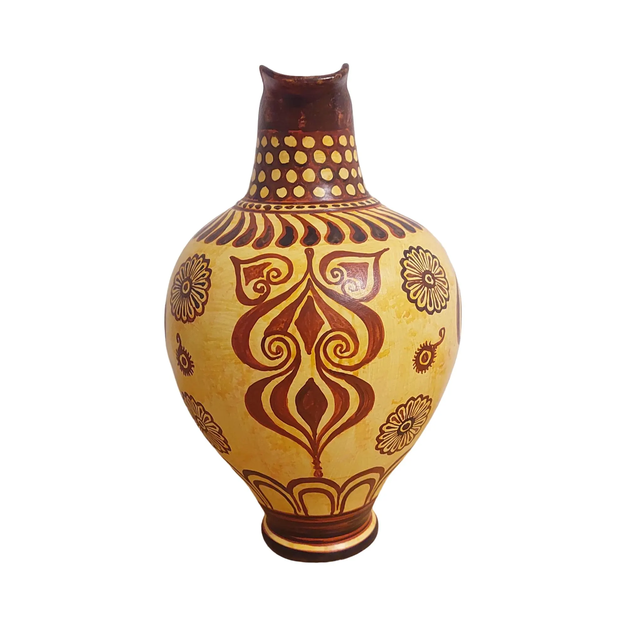 Minoan Floral Style Ceramic Oinochoe Vase Ancient Greece Rosettes — additional product image 2 from DadArt