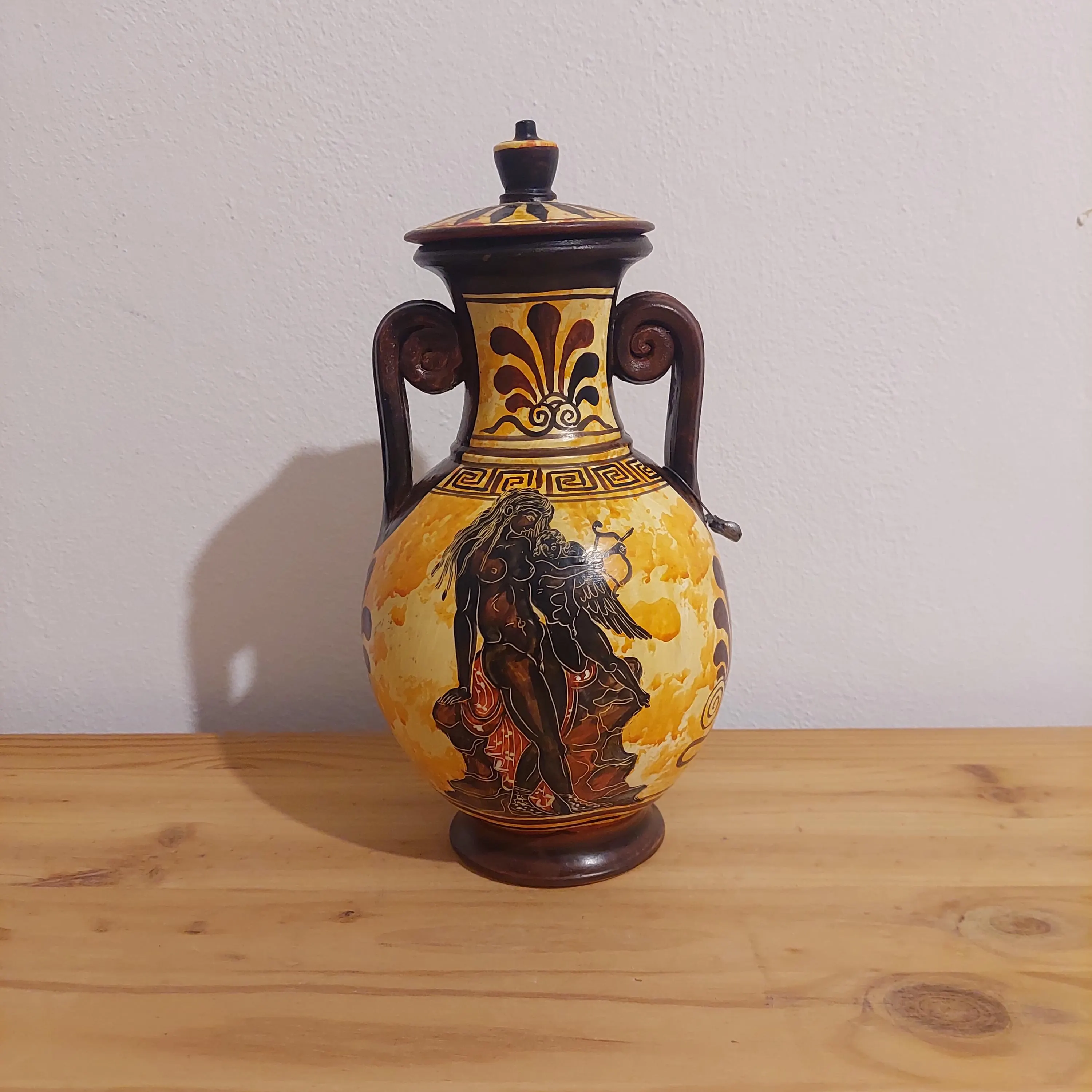 Handmade Greek Mythology Ceramic Amphora: Aphrodite & Heroic Battle Vase — additional product image 7 from DadArt