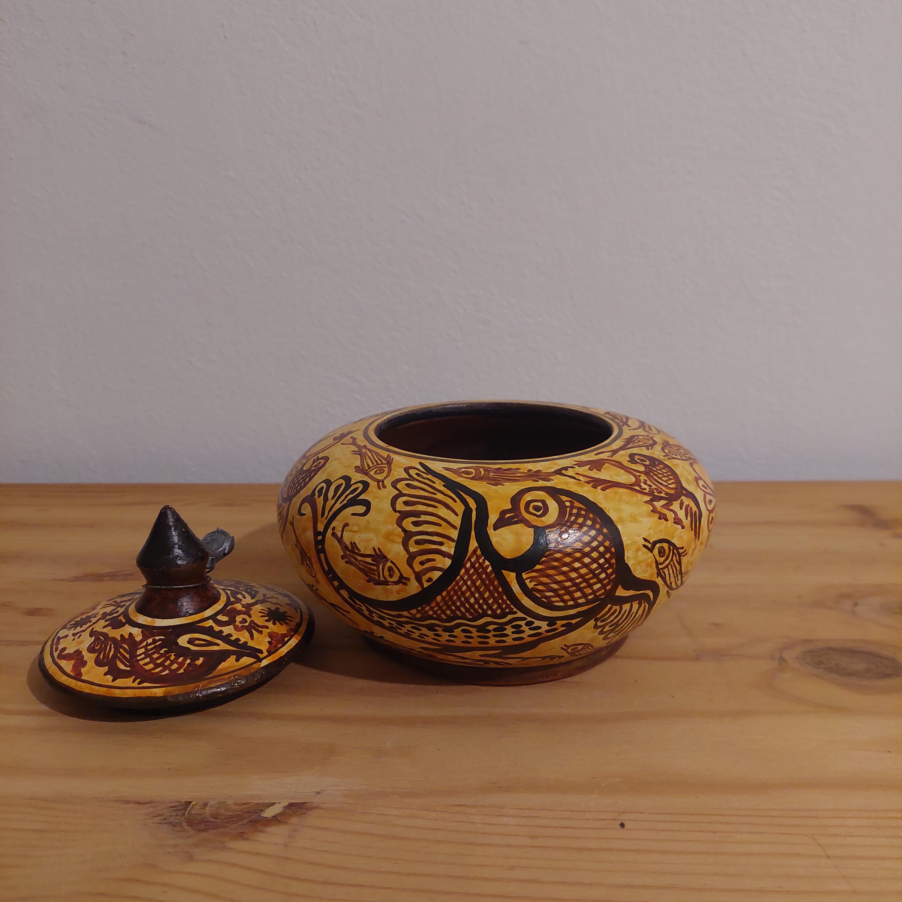 Handmade Minoan Ceramic Pot: Bird & Fish Motif, Ancient Greek Art — additional product image 3 from DadArt