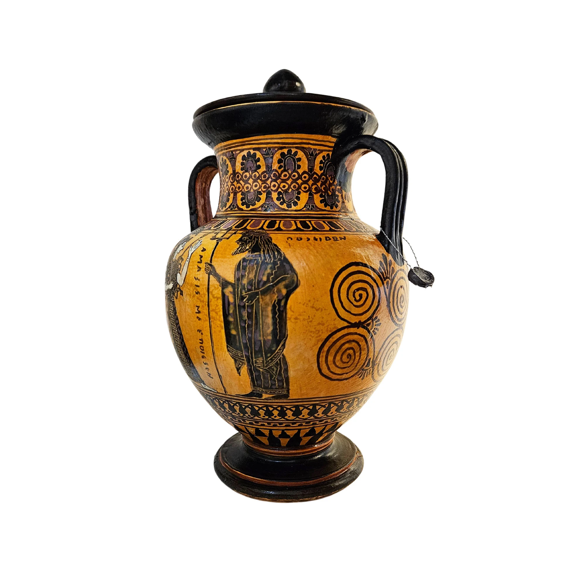 Athena with Poseidon God Amphora Vase Ancient Greek Pottery Ceramic — additional product image 2 from DadArt
