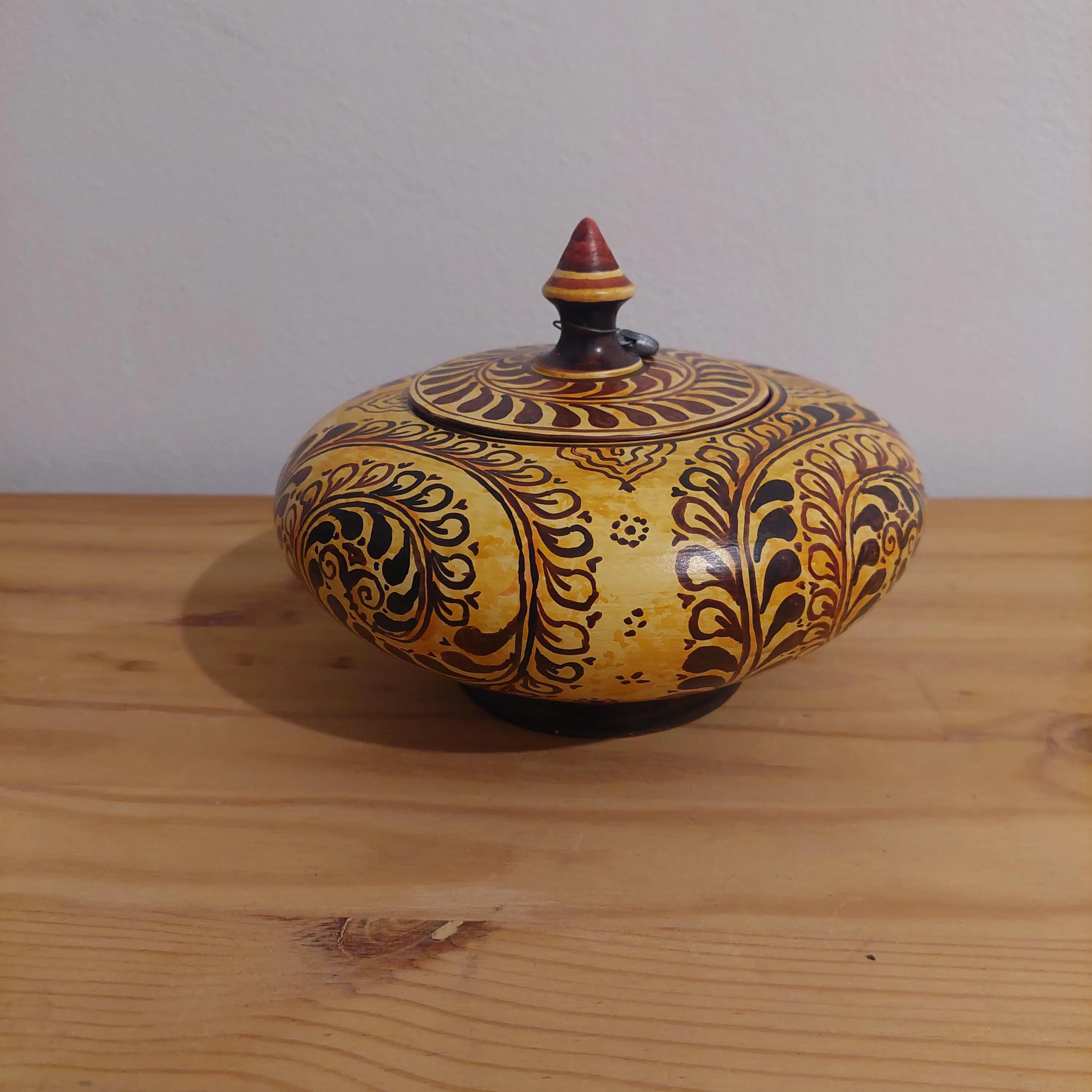 Handmade Ceramic Jewelry Box: Greek Floral Trinket Jar — additional product image 2 from DadArt