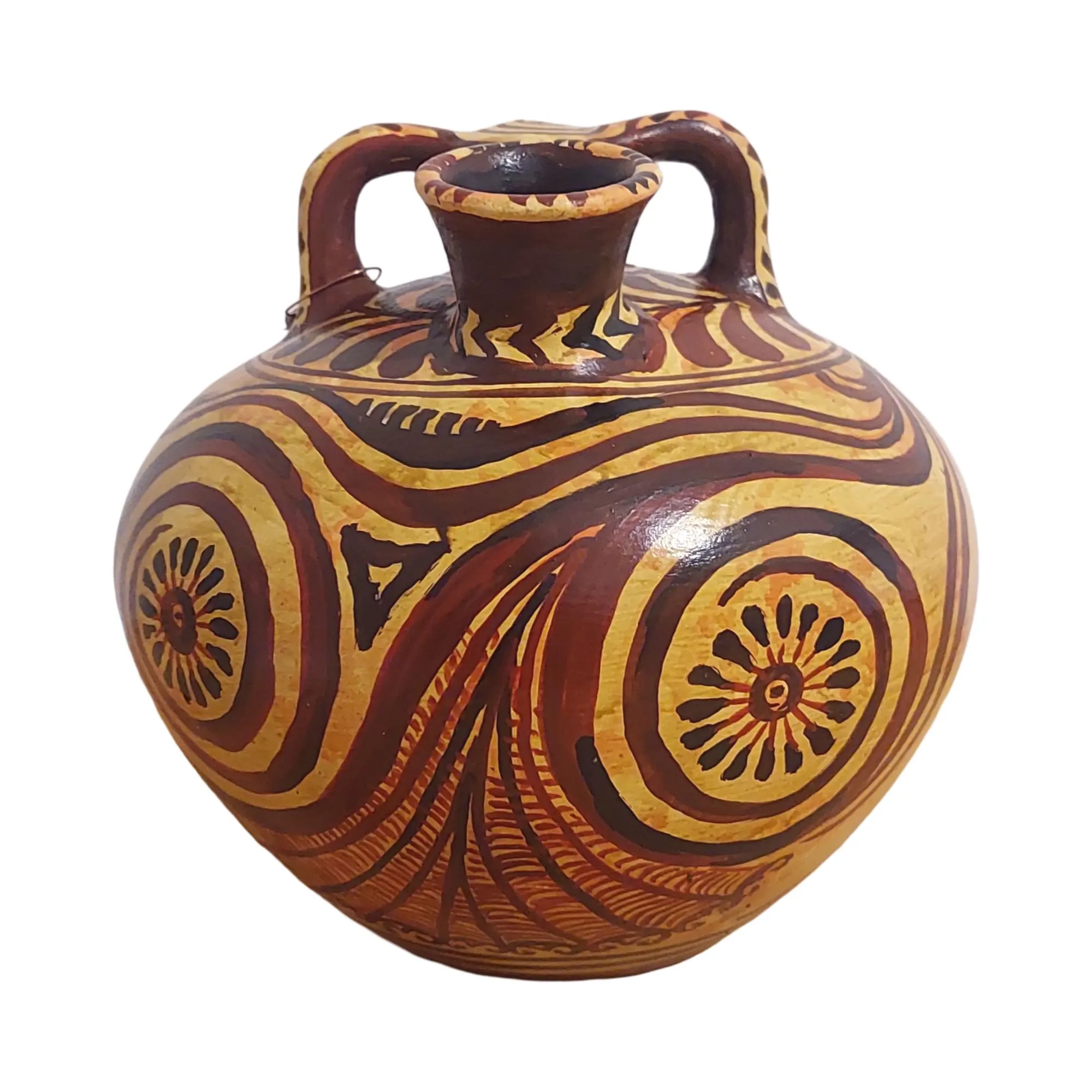 Minoan Pattern Style Swirl Ceramic Jug Terracota Vase Ancient Greece — additional product image 2 from DadArt