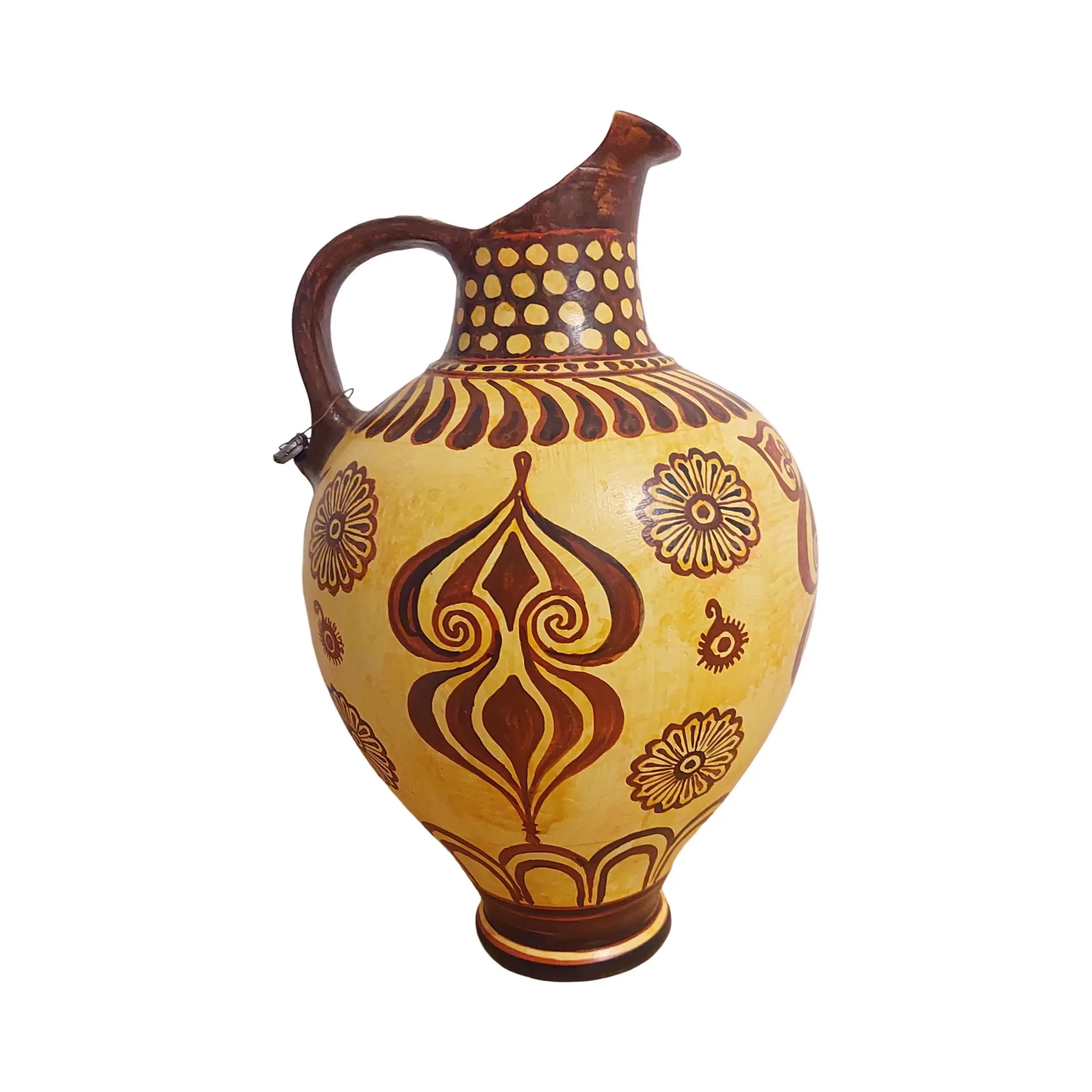 Minoan Floral Style Ceramic Oinochoe Vase Ancient Greece Rosettes — additional product image 4 from DadArt