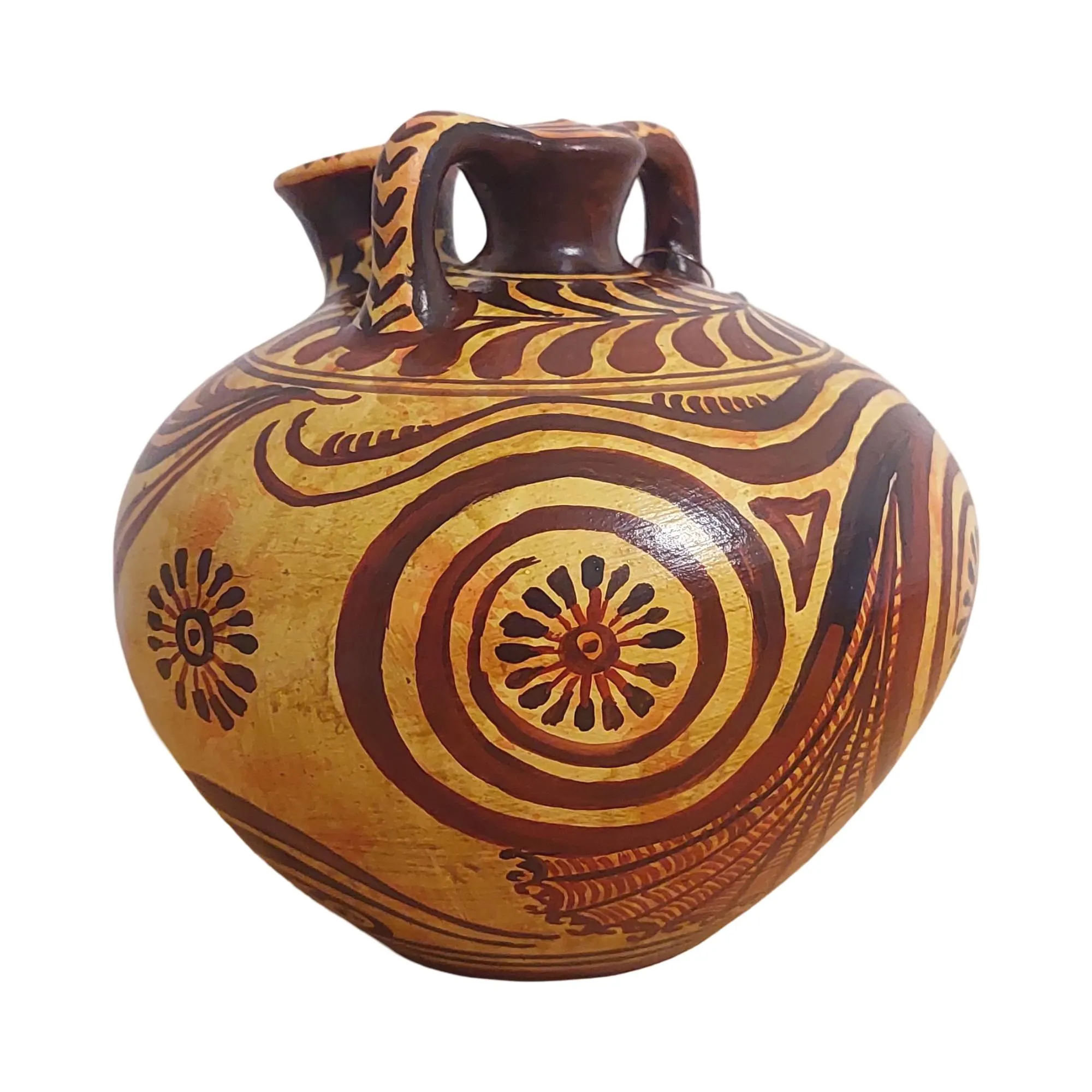 Minoan Pattern Style Swirl Ceramic Jug Terracota Vase Ancient Greece — additional product image 5 from DadArt