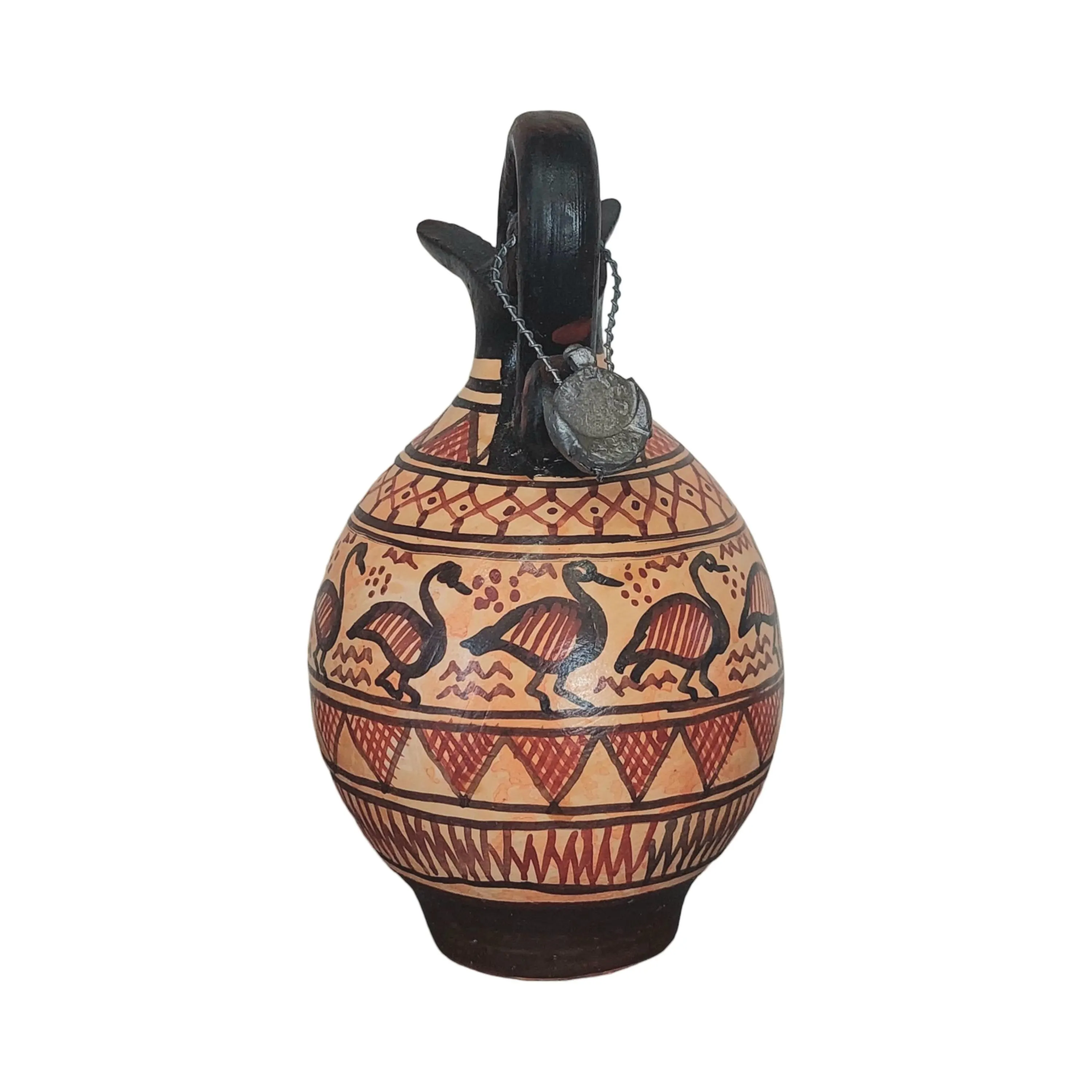 Miniature Greek Amphora With Duck Motif Handpainted Ceramic Vase — additional product image 5 from DadArt