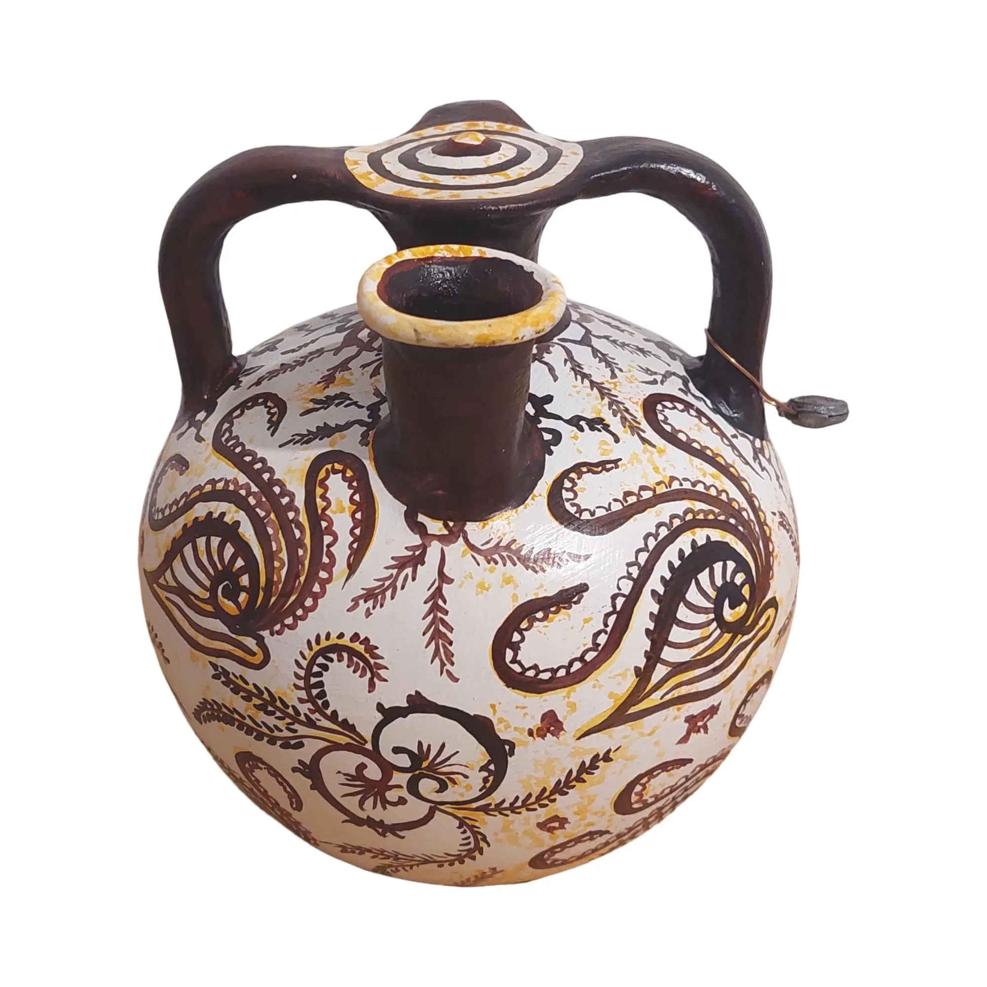Minoan Floral Style Double Handled Ceramic Jug Vase Ancient Greece — additional product image 3 from DadArt