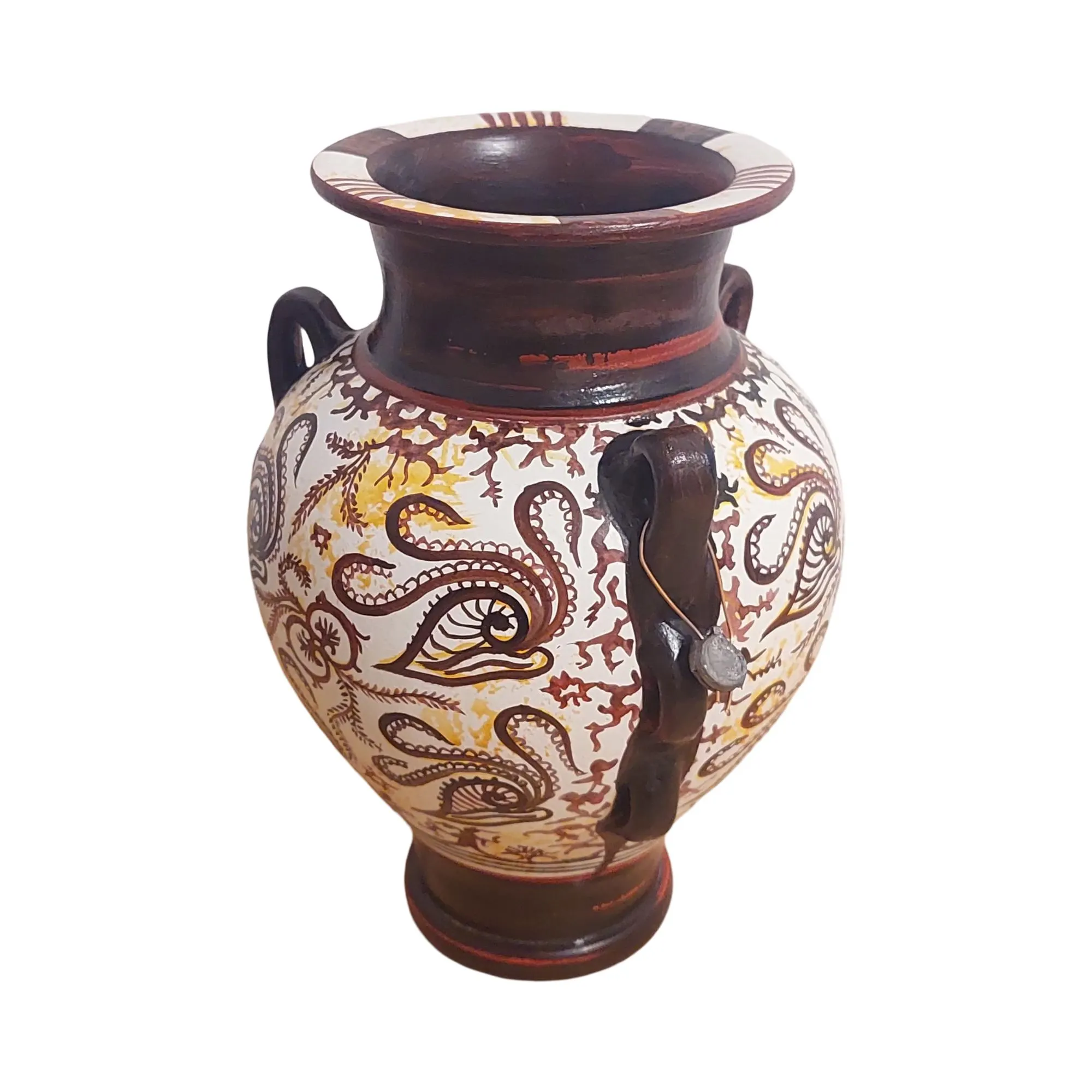 Minoan Style Vase Handmade Ceramic Pottery Ancient Greek Amphora Octopus Art — additional product image 6 from DadArt
