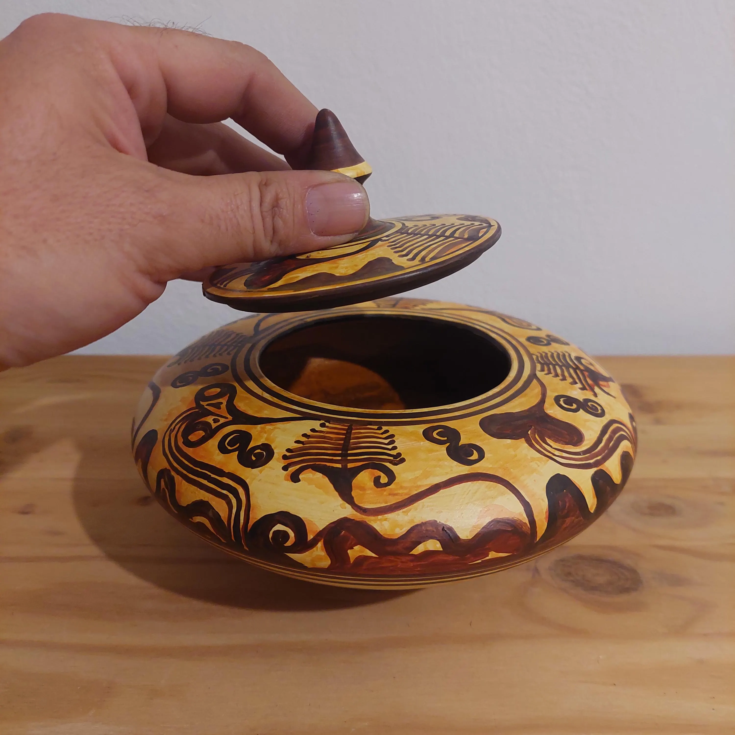 Handmade Ceramic Jewelry Box: Minoan Style Trinket Jar — additional product image 6 from DadArt