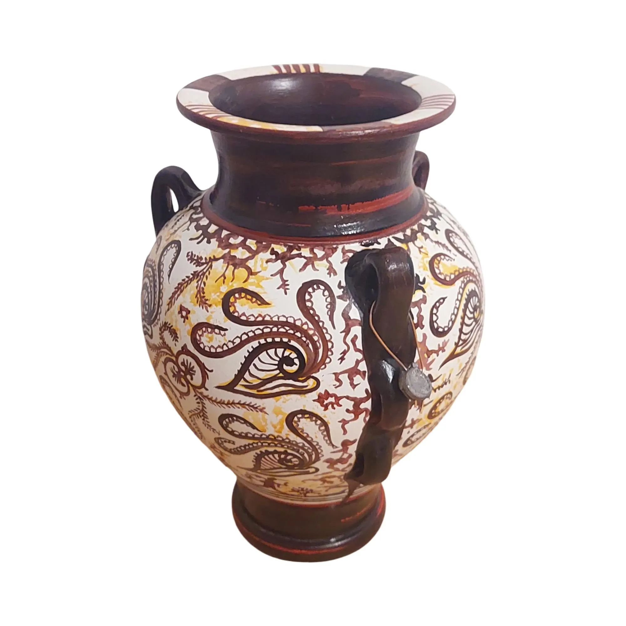 Minoan Style Vase Handmade Ceramic Pottery Ancient Greek Amphora Octopus Art — additional product image 5 from DadArt