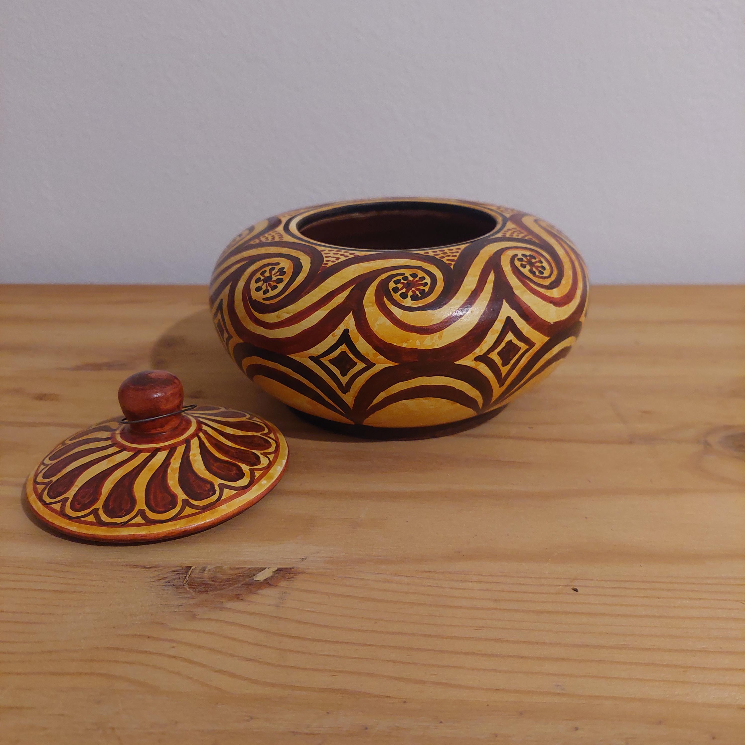 Handmade Greek Ceramic Box: Wave Motif Jewelry Holder — additional product image 5 from DadArt