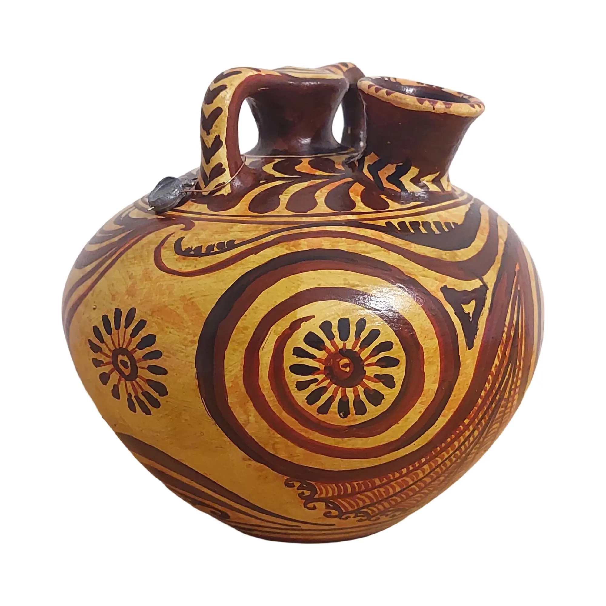 Minoan Pattern Style Swirl Ceramic Jug Terracota Vase Ancient Greece — additional product image 3 from DadArt