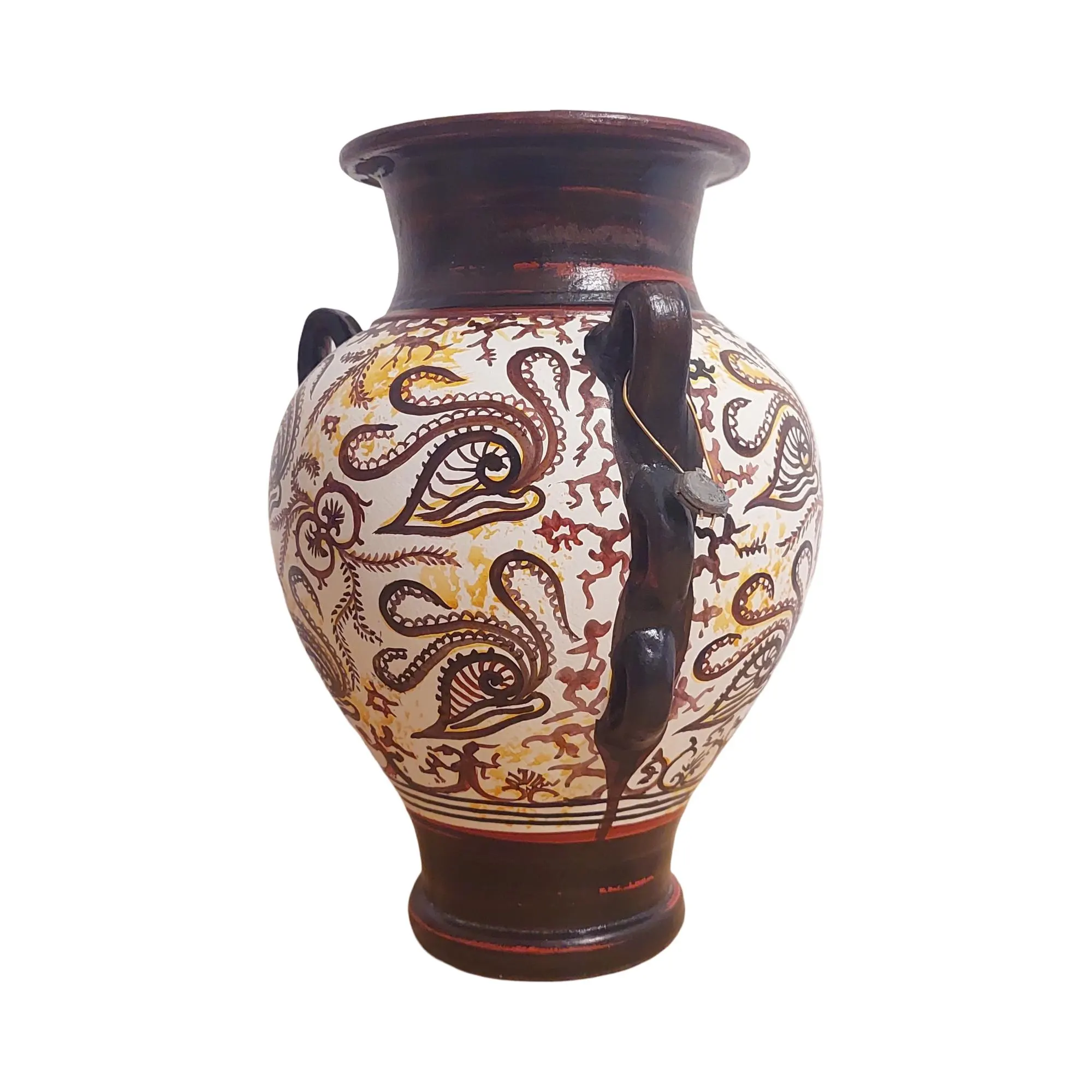 Minoan Style Vase Handmade Ceramic Pottery Ancient Greek Amphora Octopus Art — additional product image 4 from DadArt
