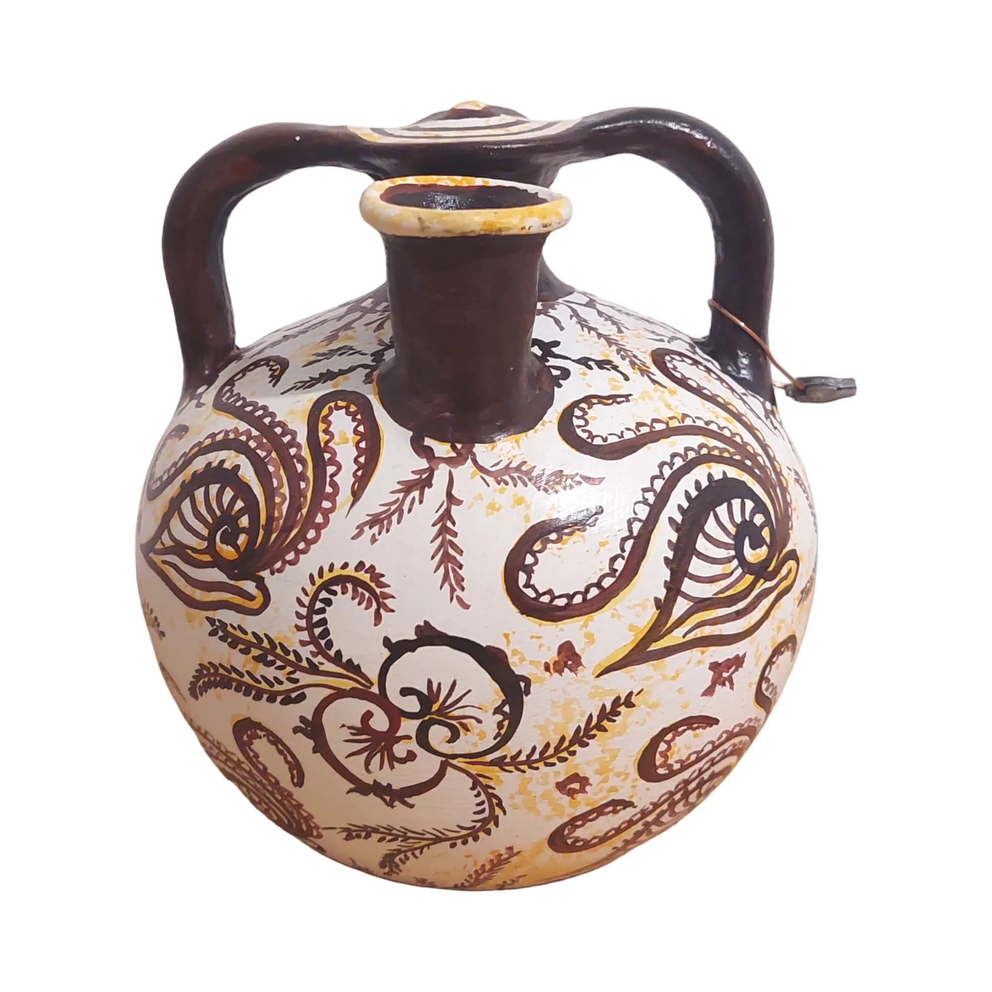 Minoan Floral Style Double Handled Ceramic Jug Vase Ancient Greece — additional product image 4 from DadArt
