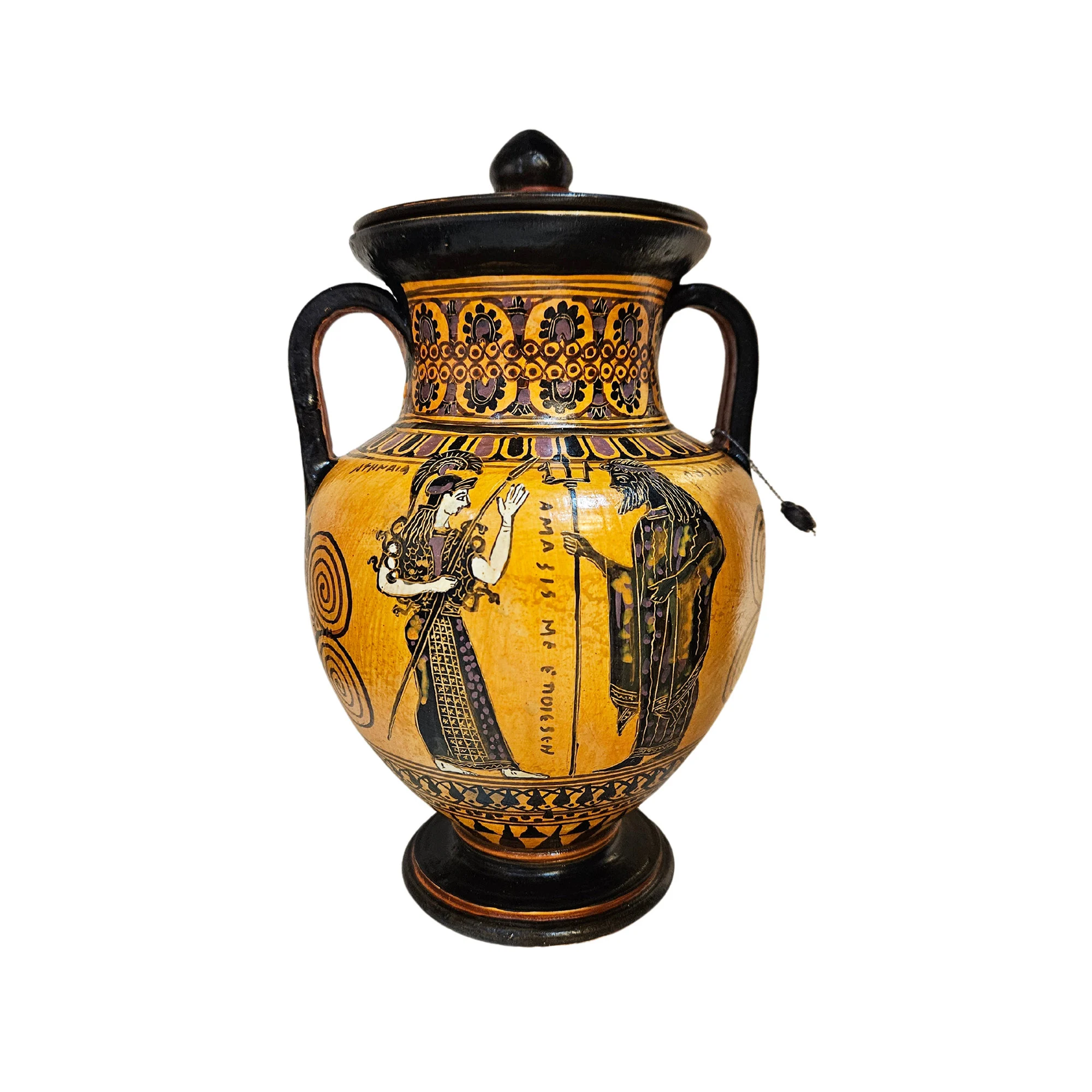 Athena with Poseidon God Amphora Vase Ancient Greek Pottery Ceramic — additional product image 4 from DadArt