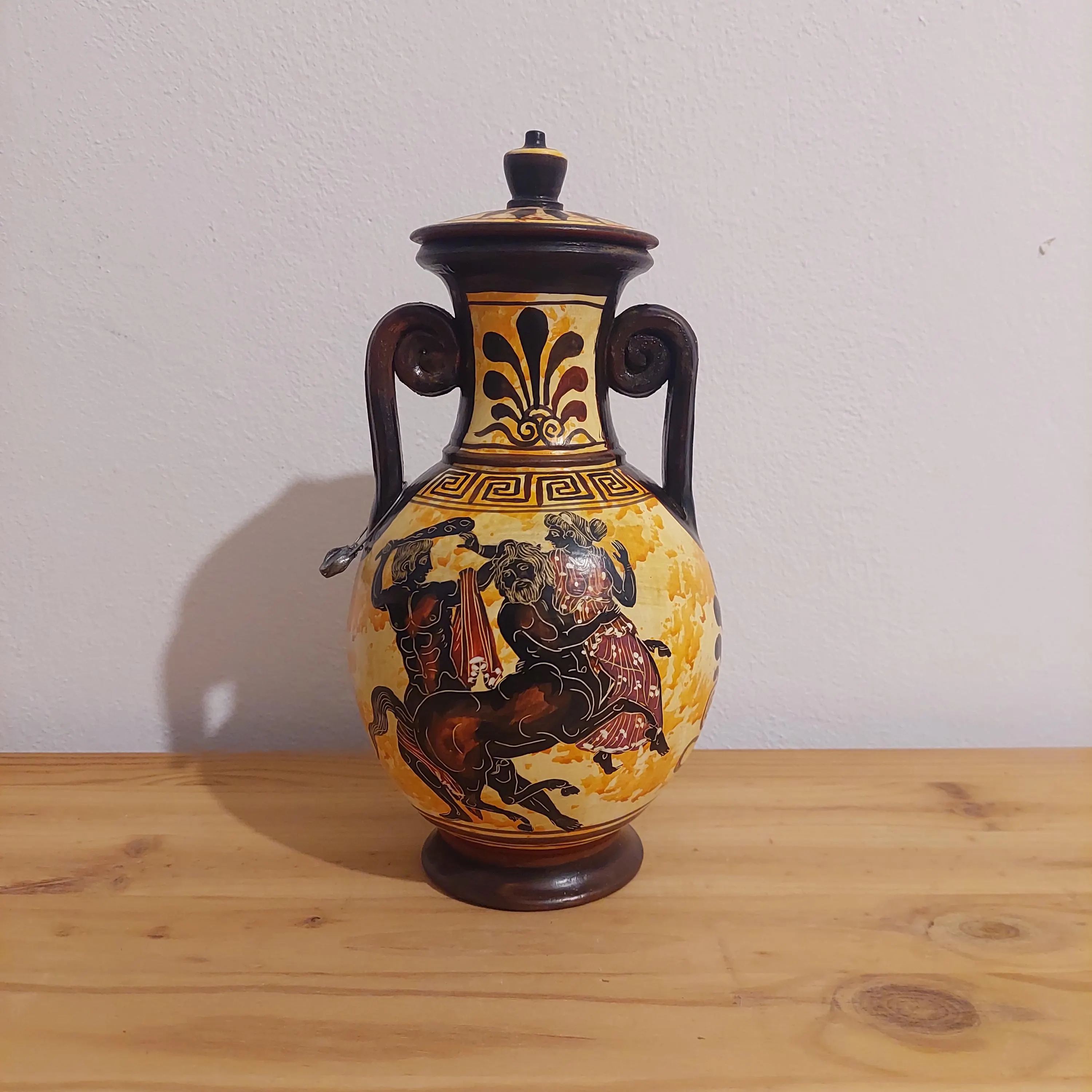 Handmade Greek Mythology Ceramic Amphora: Aphrodite & Heroic Battle Vase — additional product image 5 from DadArt