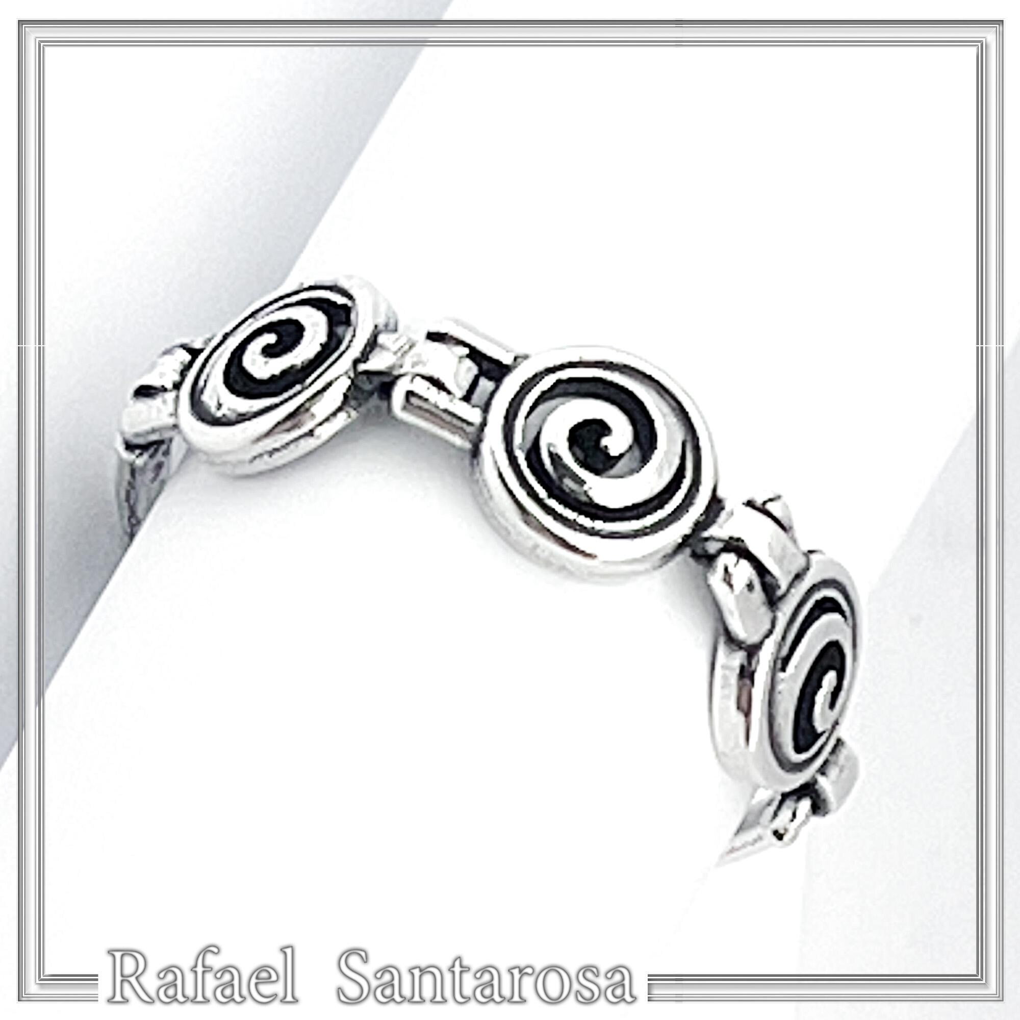 Spiral Eternity Symbol Beaded Ring: Handmade Oxidized Sterling Silver — additional product image 4 from Rafael Santarosa Fine Jewelry