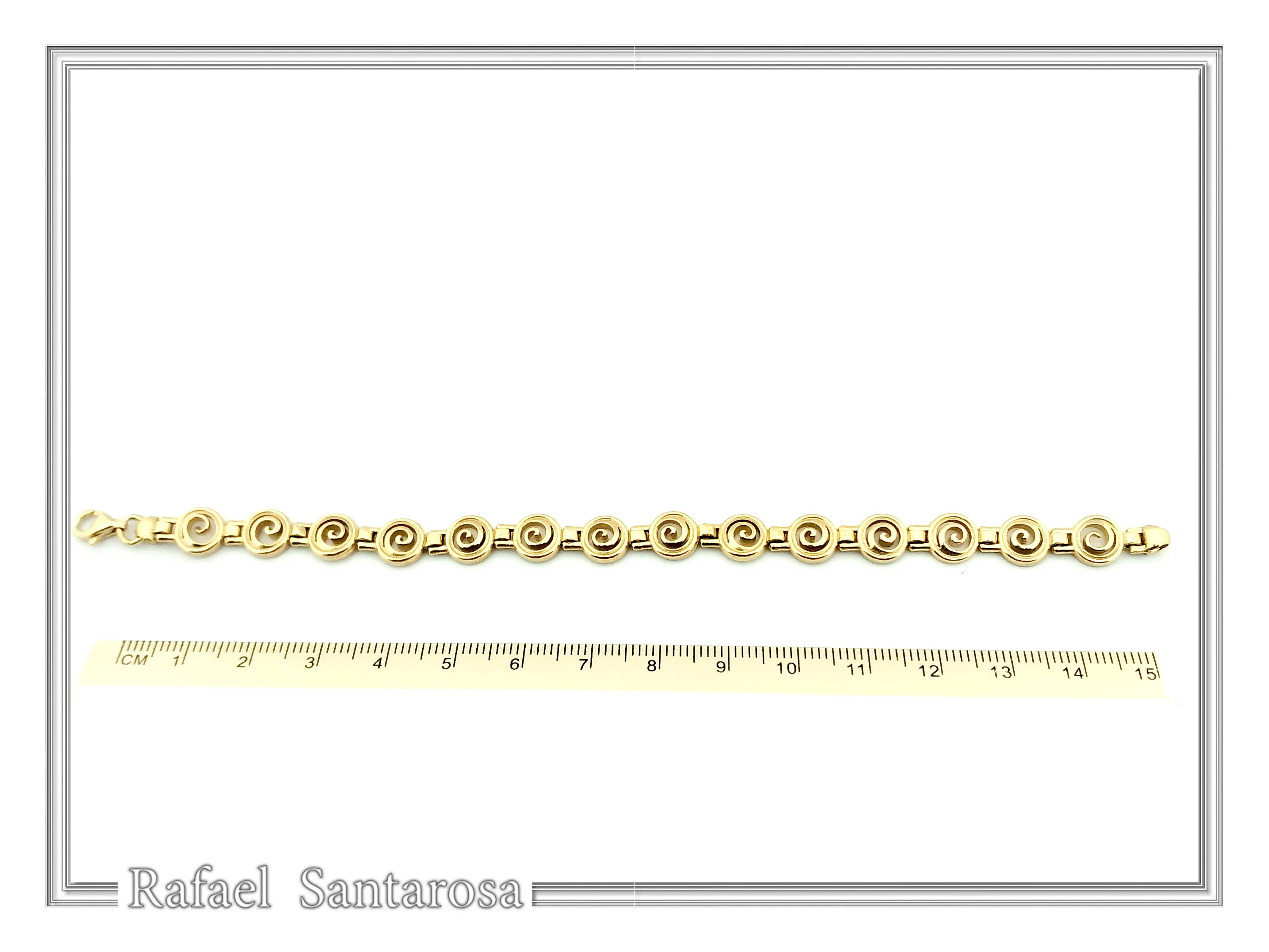 Ancient Greek Handmade Spiral Beaded Bracelet: Sterling Silver 18K Gold Filled Eternity Symbol Jewelry — additional product image 8 from Rafael Santarosa Fine Jewelry