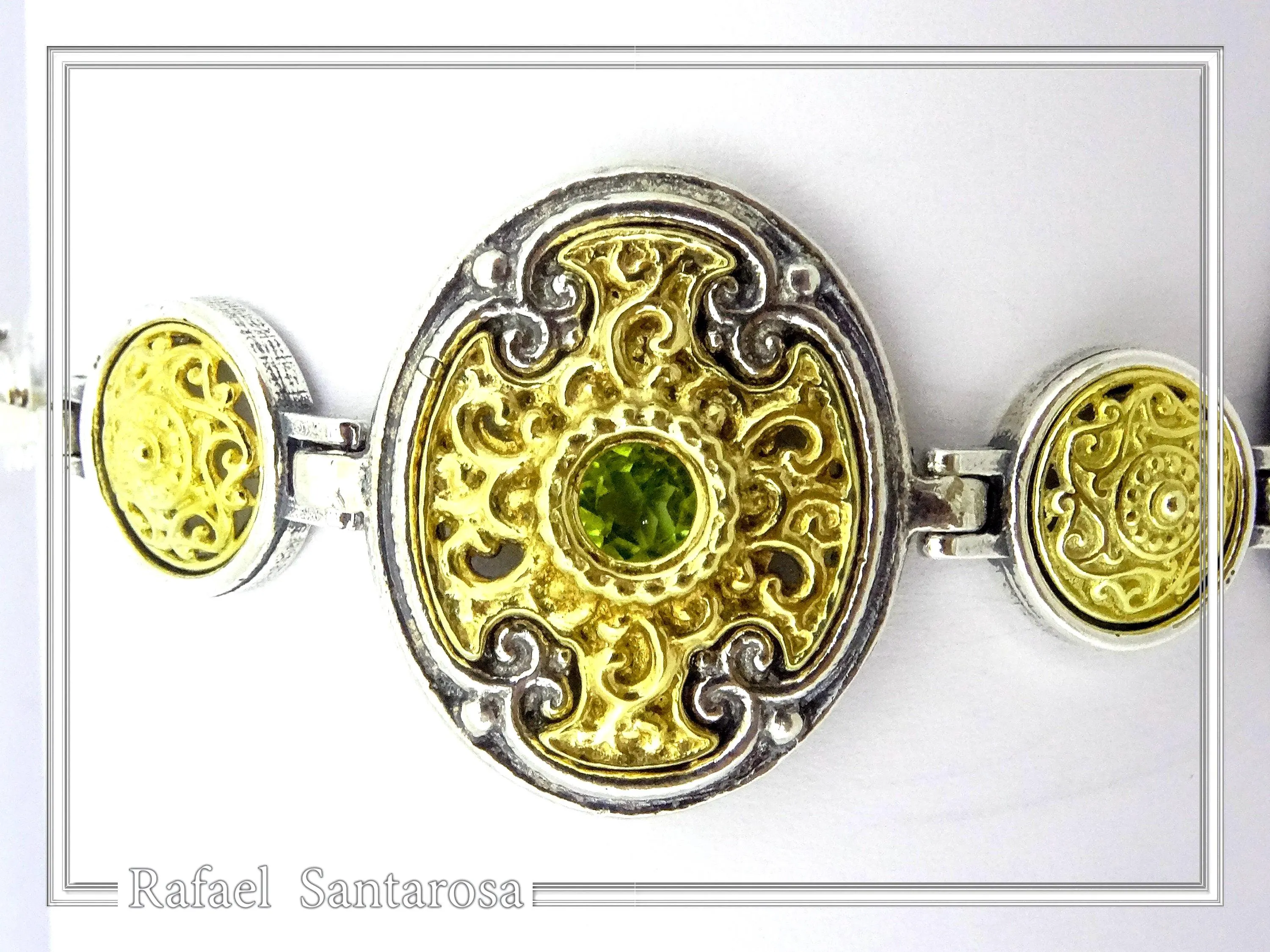 Byzantine Style Natural Gemstones Beaded Bracelet: Oxidized & 18K Gold-Filled Sterling Silver — additional product image 9 from Rafael Santarosa Fine Jewelry