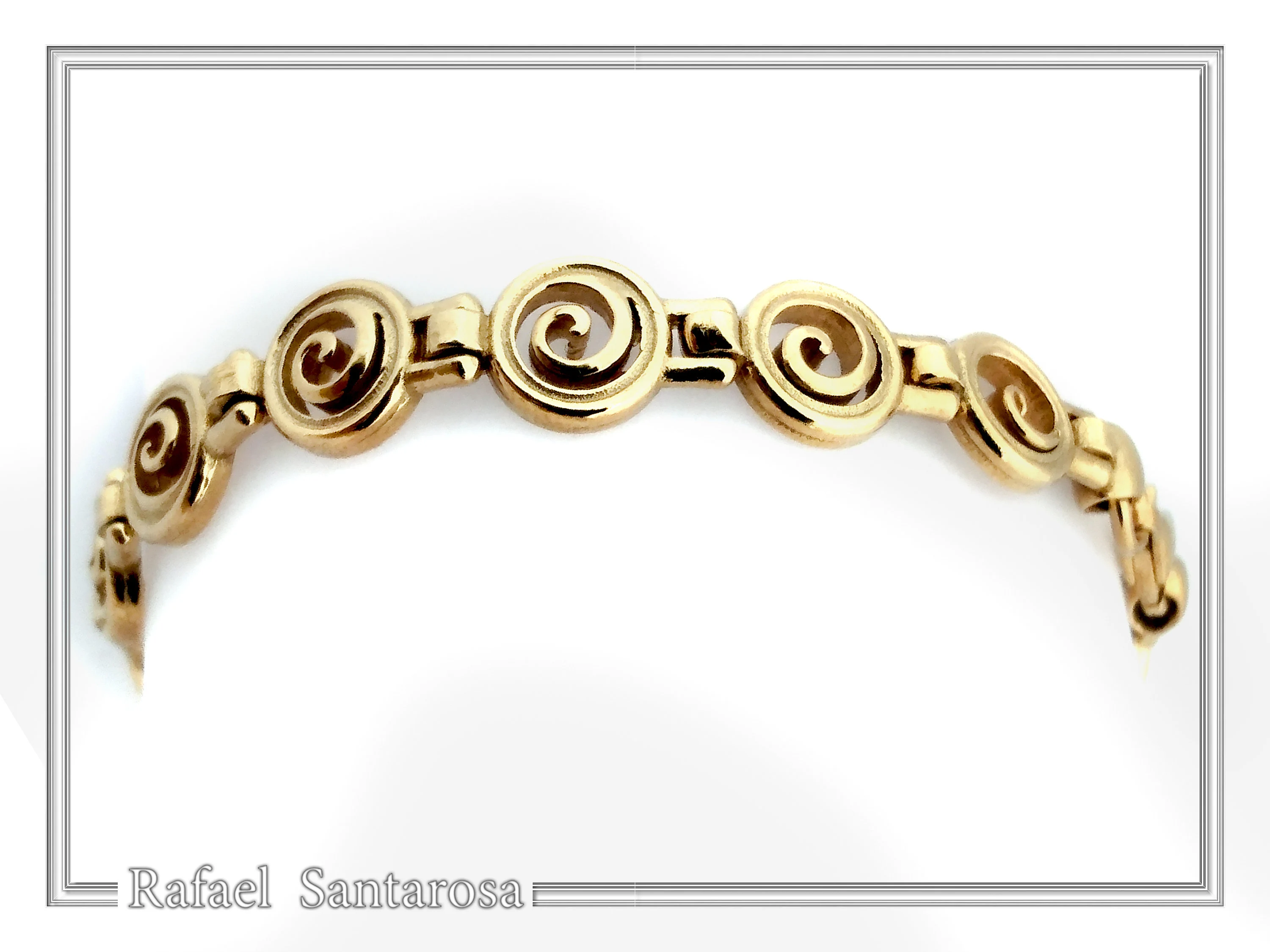 Ancient Greek Handmade Spiral Beaded Bracelet: Sterling Silver 18K Gold Filled Eternity Symbol Jewelry — additional product image 7 from Rafael Santarosa Fine Jewelry