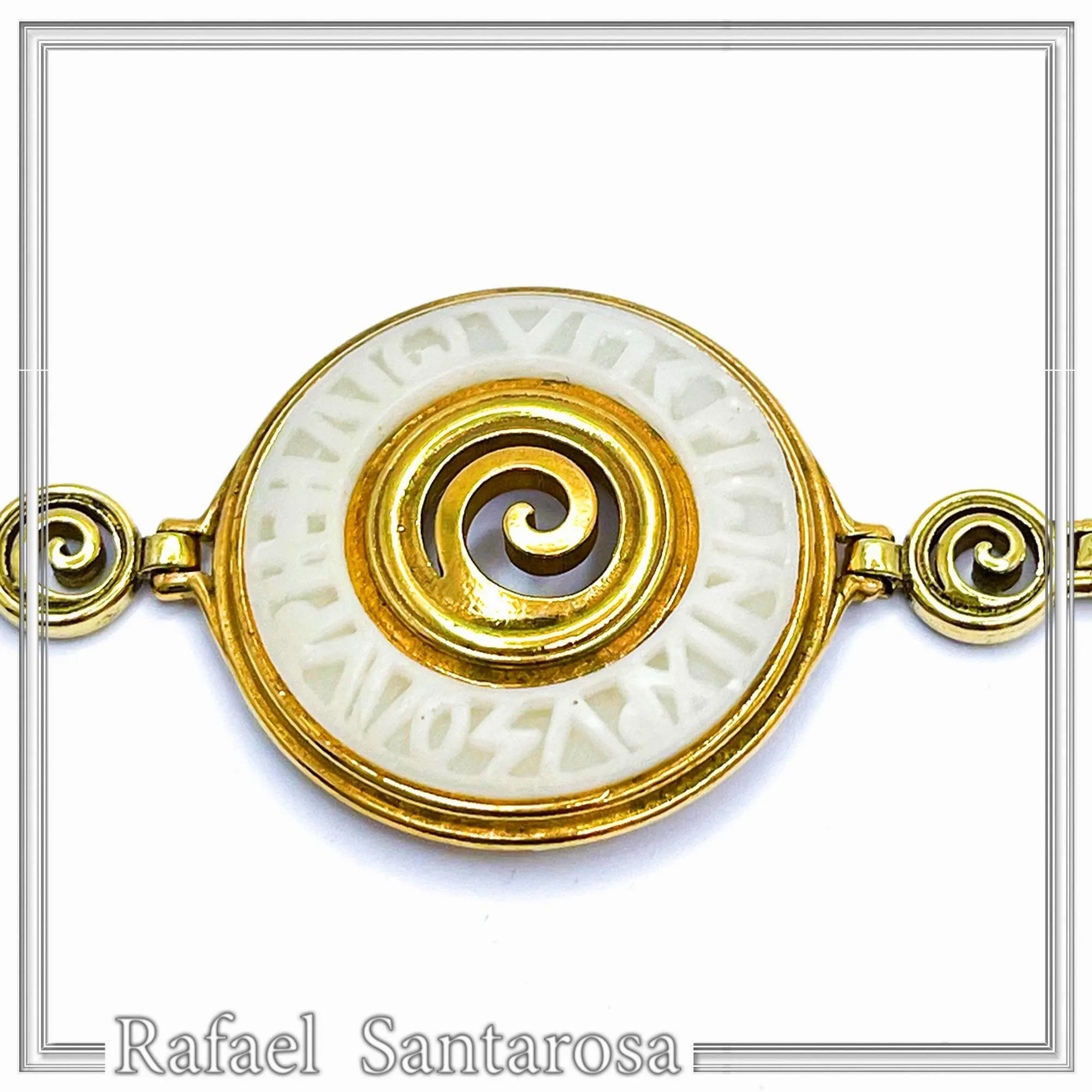 Ancient Greek Prayer to Sun Sculptured on Marble: 18K Gold Filled Silver Spiral Bracelet — additional product image 3 from Rafael Santarosa Fine Jewelry