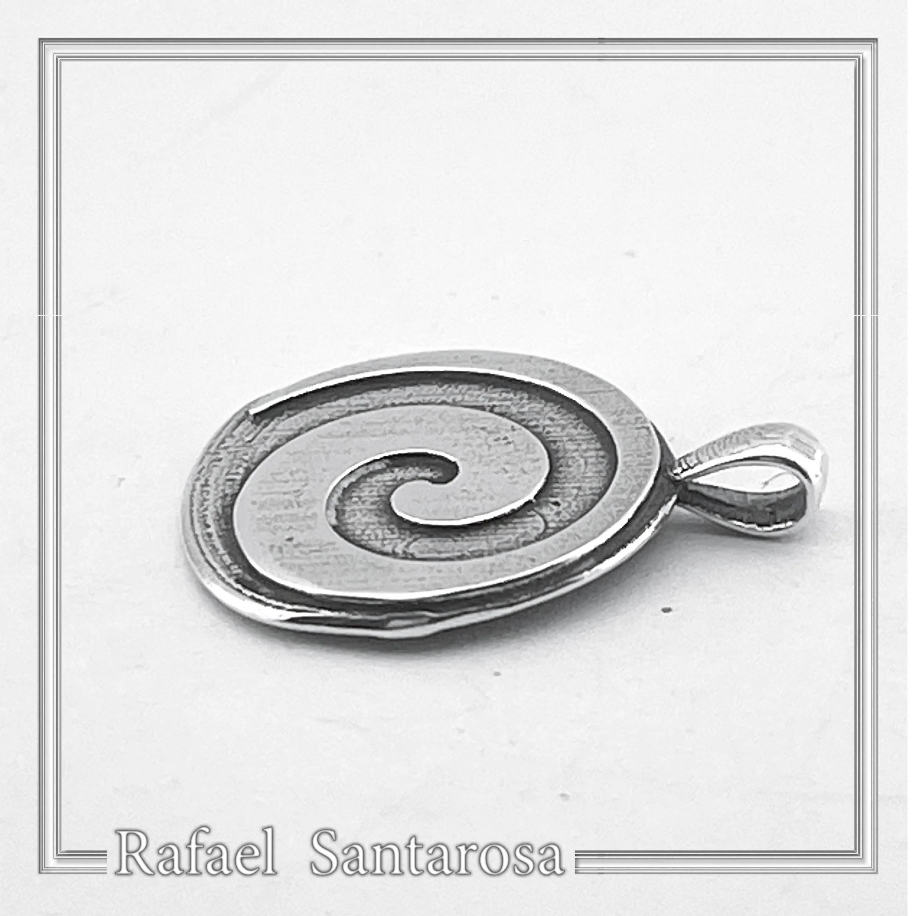 Eternity Symbol Handmade Pendant Oxidized Sterling Silver Spiral Necklace: Greek Museum — additional product image 5 from Rafael Santarosa Fine Jewelry