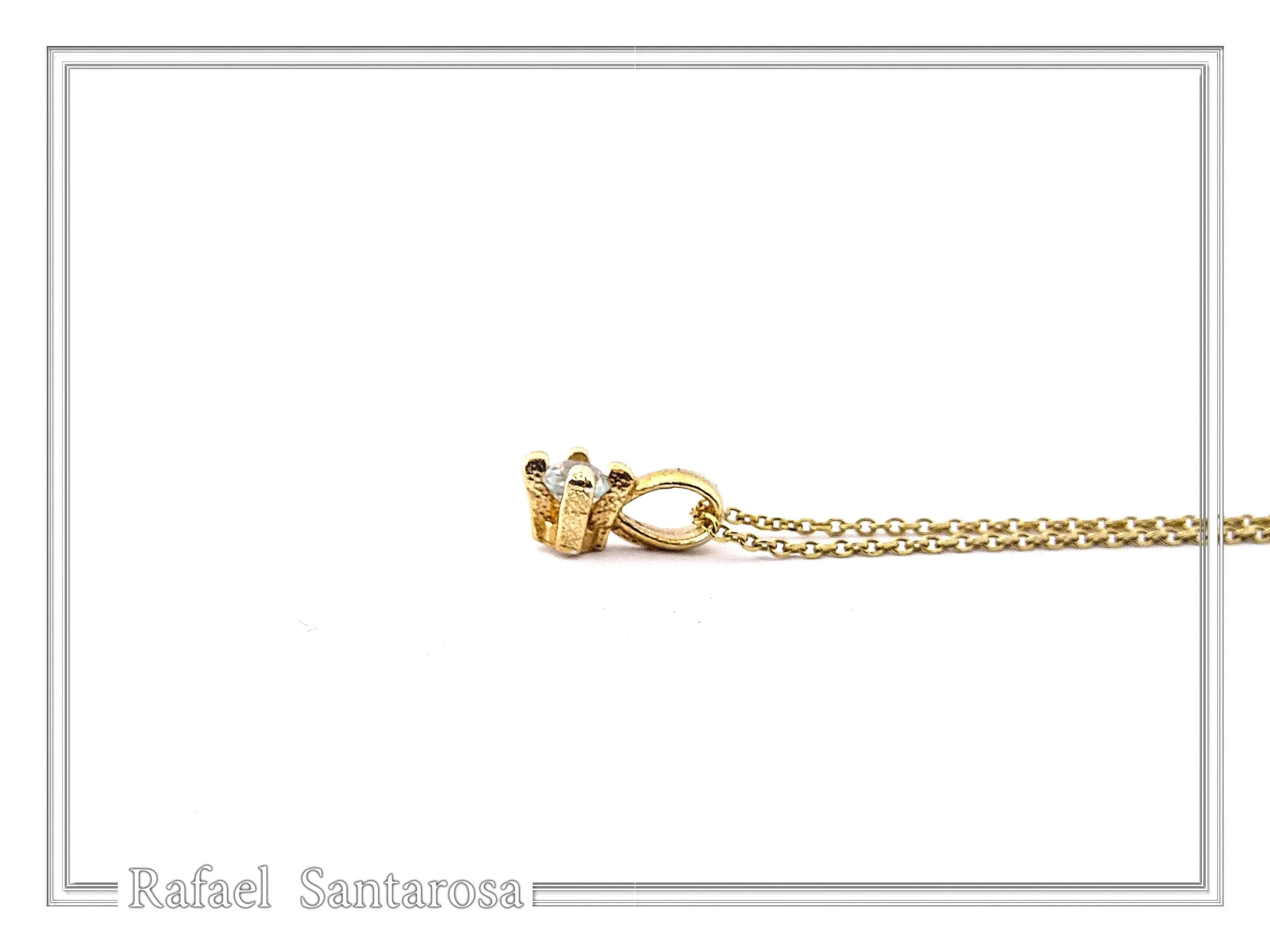 18K Solid Gold Tiny Minimal Natural Gemstone Pendant: Brillant cut Amethyst, Peridot, Garnet, Topaz — additional product image 7 from Rafael Santarosa Fine Jewelry