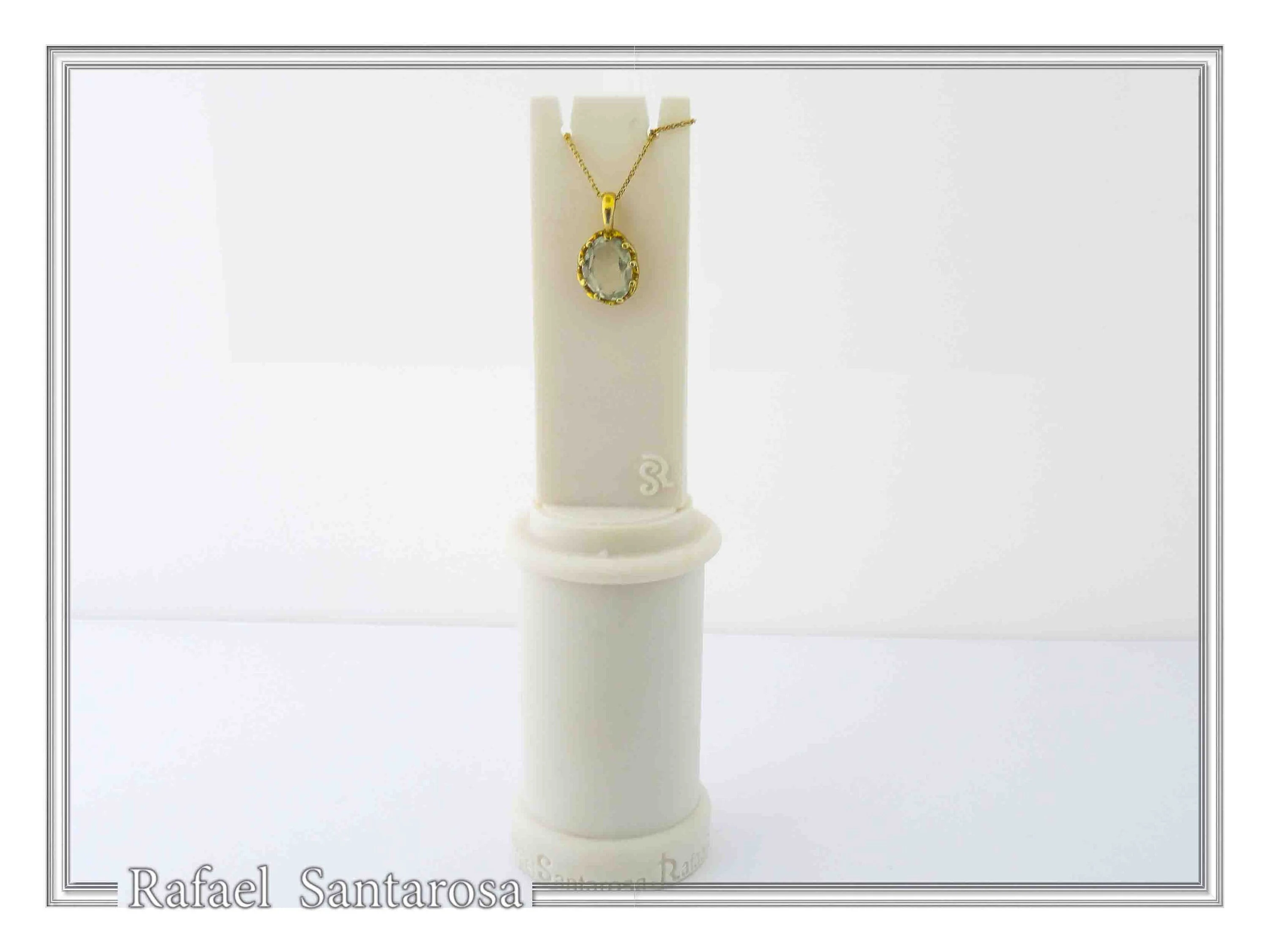 Filigree Bezel on Natural Sky Blue Topaz Pendant: Sterling Silver 18K Gold-Filled — additional product image 8 from Rafael Santarosa Fine Jewelry
