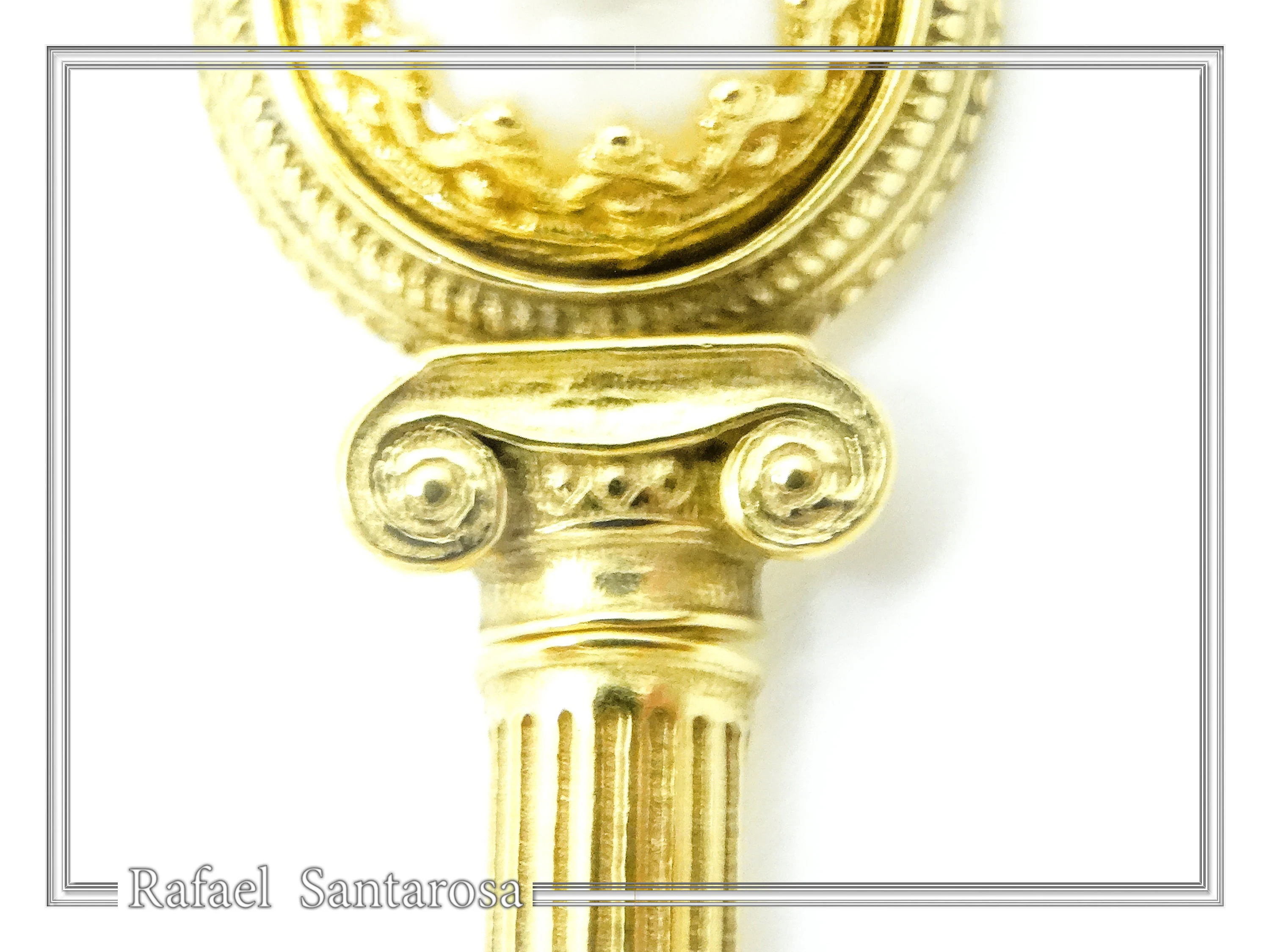 Greek Temple Column Natural Pearl Earrings: 18K Gold Filled Sterling Silver, Greek Museum Jewelry — additional product image 7 from Rafael Santarosa Fine Jewelry