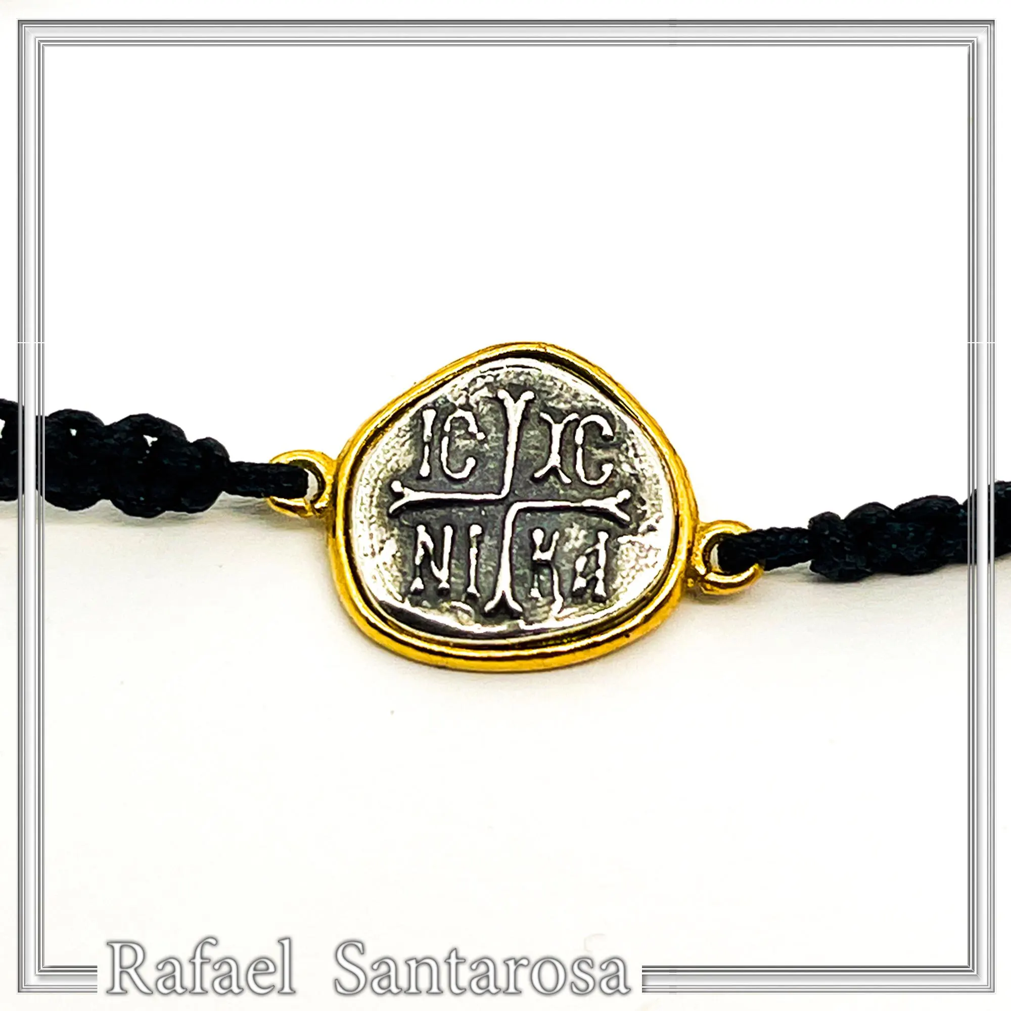 ICXC NIKA Charm Bracelet Jesus Christ Protection Christian talisman: Silver 18K Gold-Filled Byzantine Christogram — additional product image 2 from Rafael Santarosa Fine Jewelry