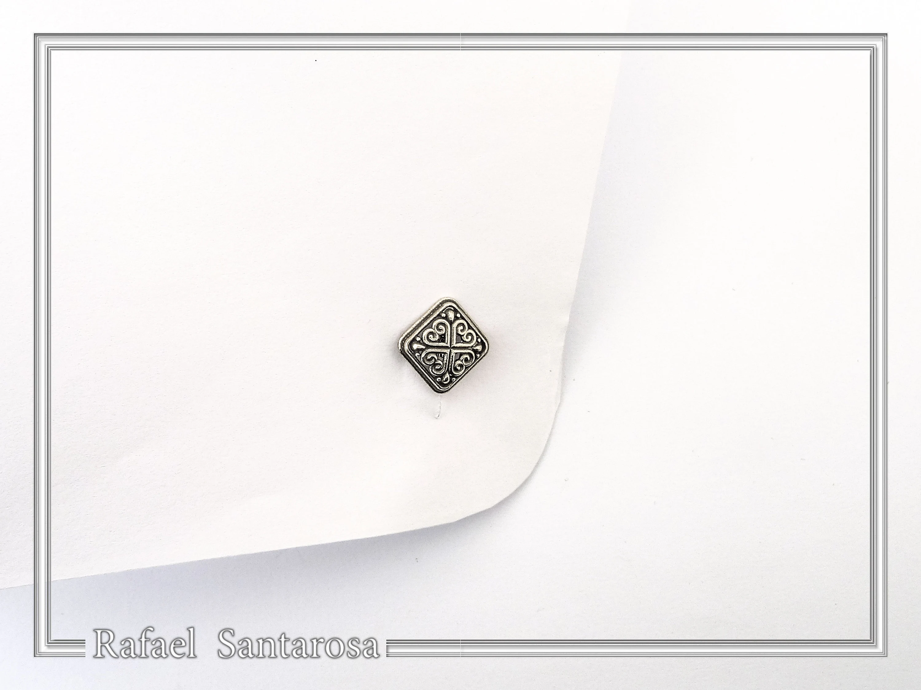Byzantine style Cross Shaped Cufflinks for him: Oxidized and 18K Gold Filled Sterling Silver — additional product image 7 from Rafael Santarosa Fine Jewelry