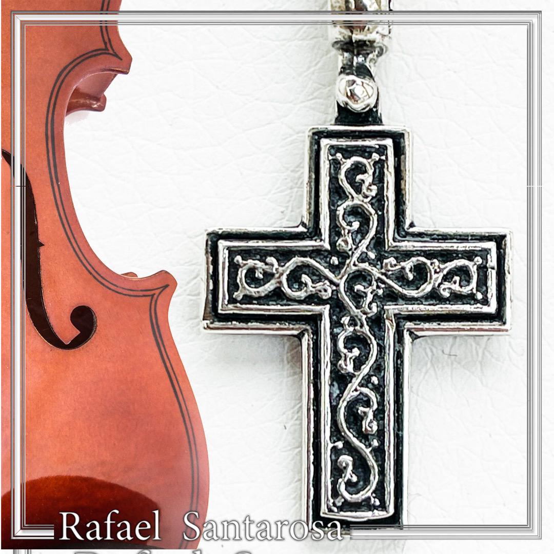 Oxidized Sterling Silver Men Cross Pendant: Byzantine Design Christian Necklace — additional product image 9 from Rafael Santarosa Fine Jewelry