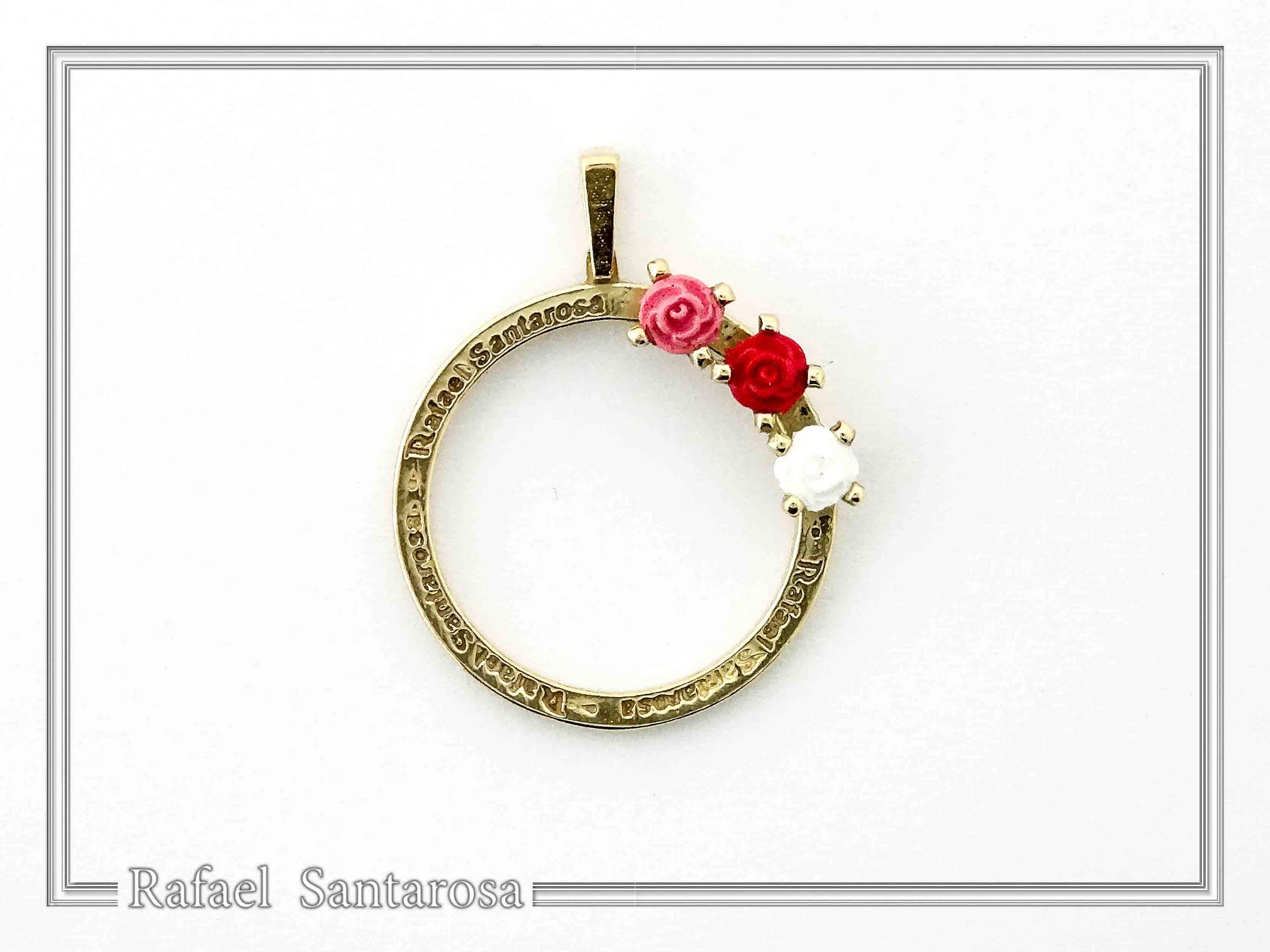 Rose Flowers Alabaster Gems Floral Charm for Girls: Sterling Silver 18K Gold Filled Necklace — additional product image 3 from Rafael Santarosa Fine Jewelry