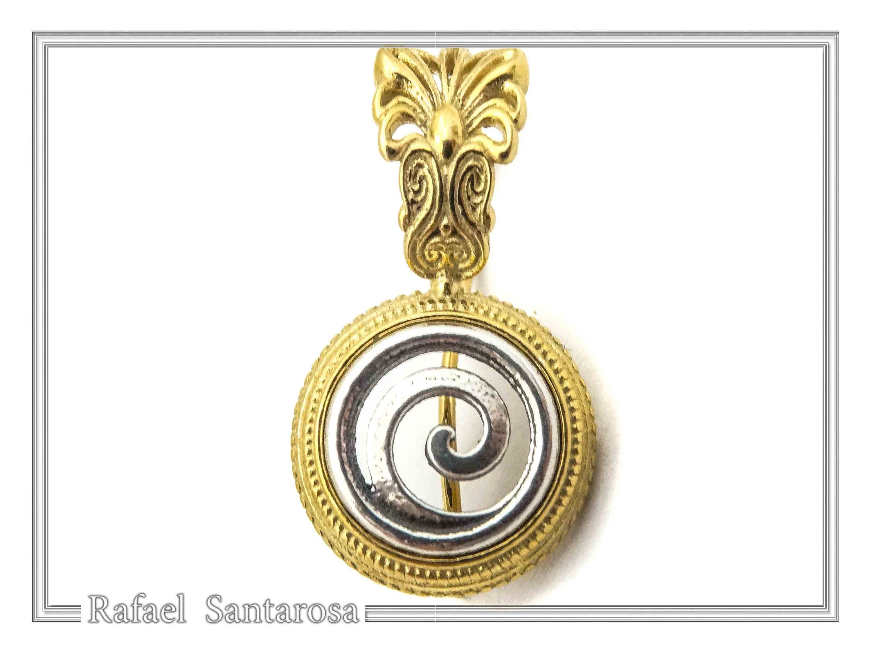 Antefix Greek Spiral Earrings, Sterling Silver, 18k Gold Filled, Hellenic eternity symbol Drop Earrings — additional product image 6 from Rafael Santarosa Fine Jewelry
