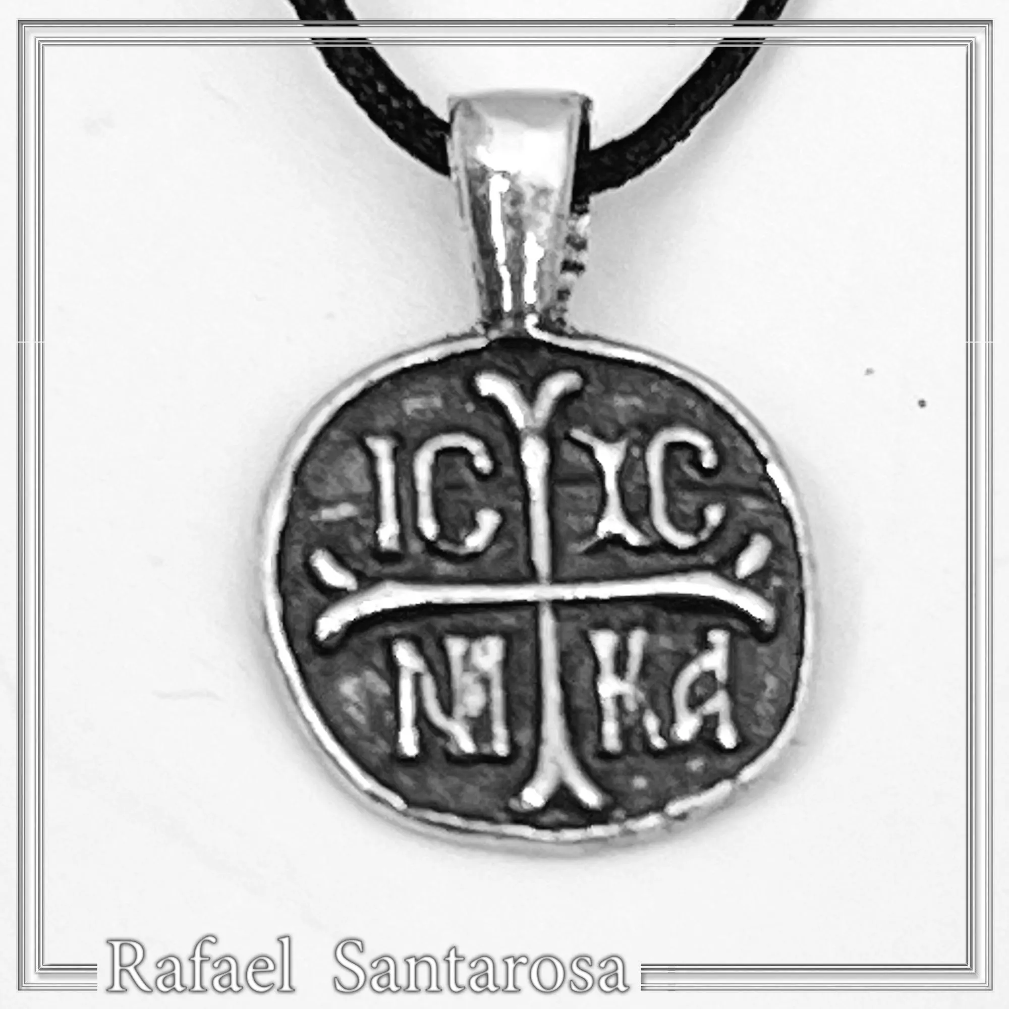 Extra Tiny Protection cross Konstantinato coin icxc nika necklace gold filled silver. — additional product image 9 from Rafael Santarosa Fine Jewelry