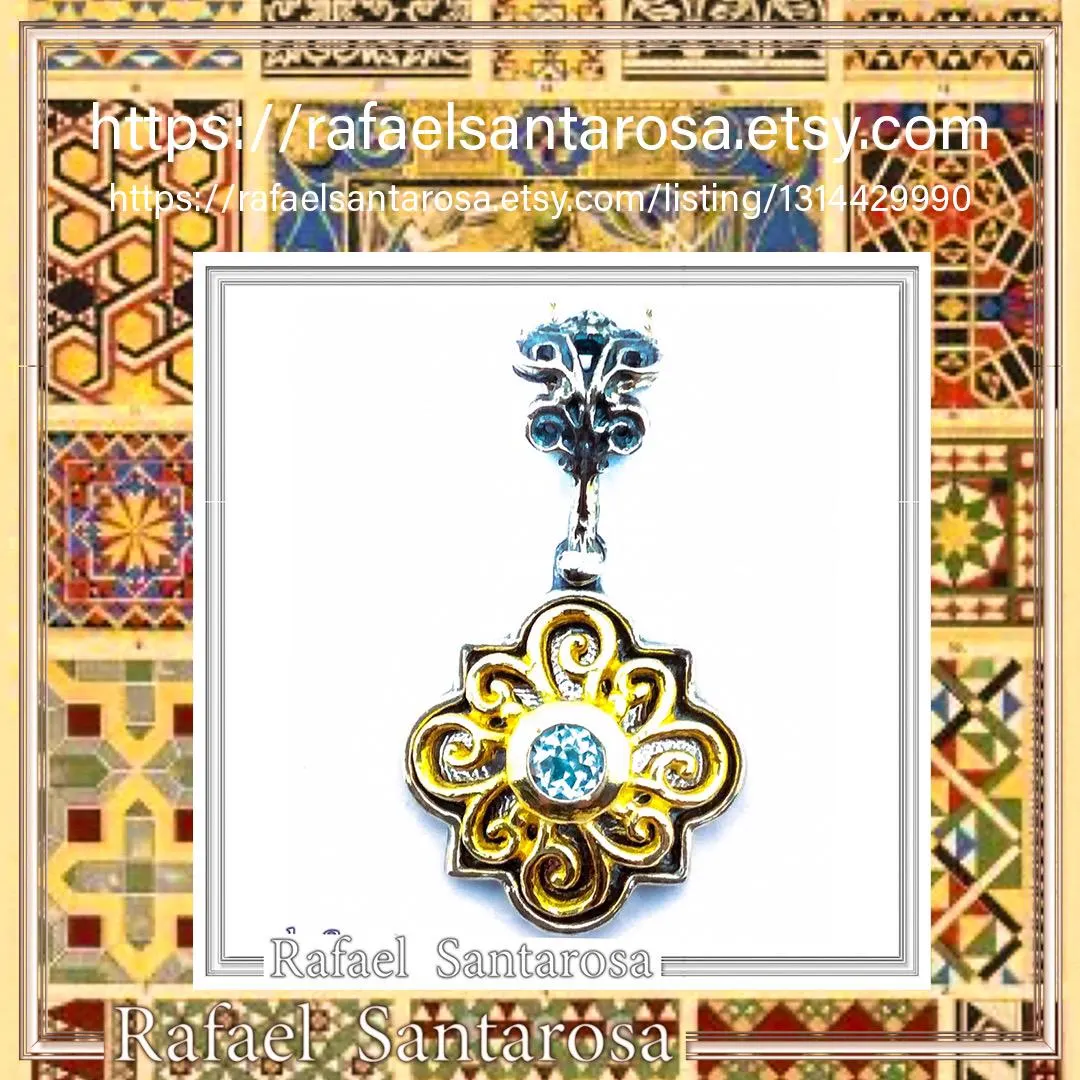 Genuine Peridot, Amethyst, Topaz, Pearl or Garnet Byzantine Necklace: Oxidized and Gold Filed Silver — additional product image 10 from Rafael Santarosa Fine Jewelry