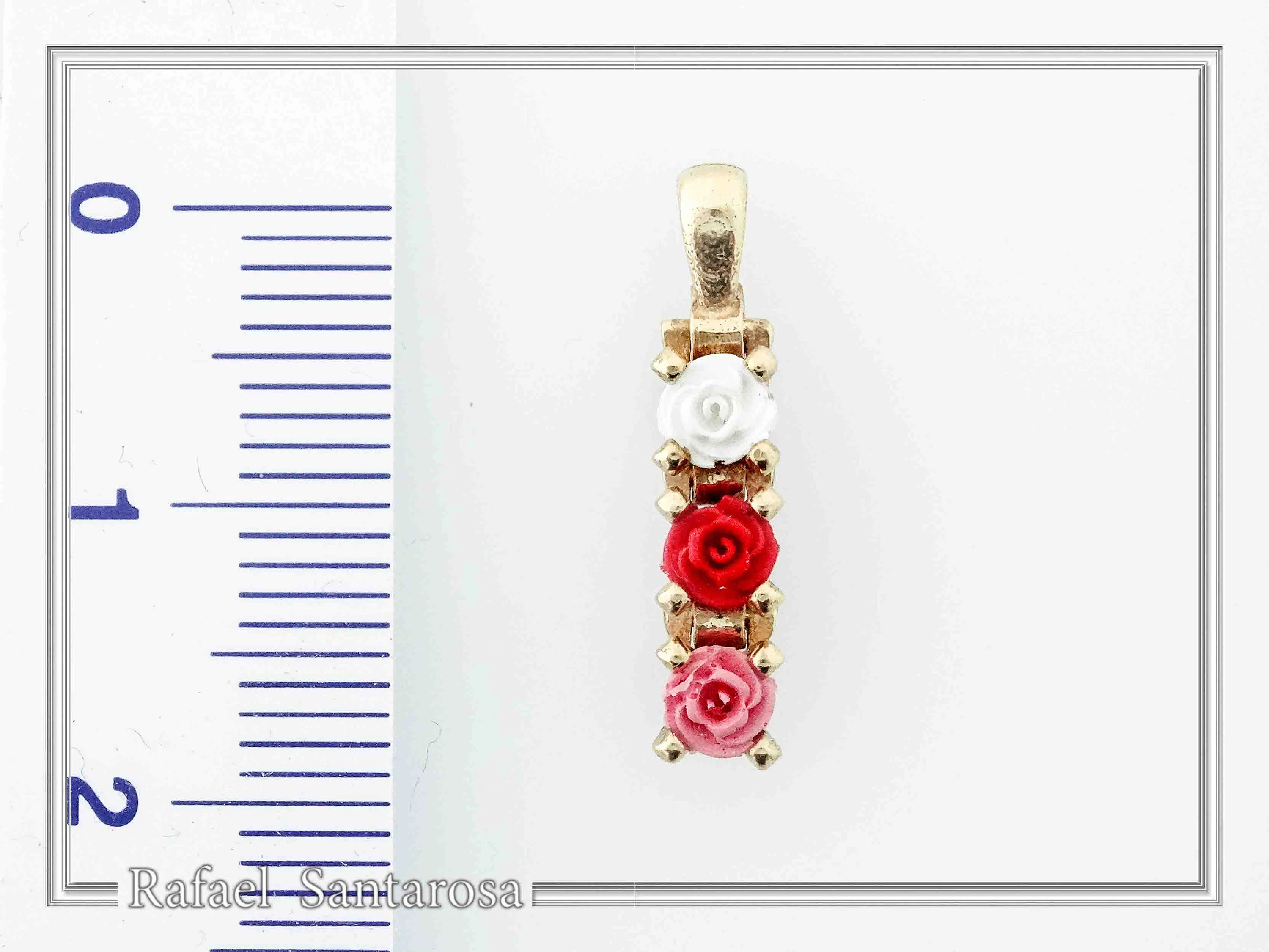 Sterling Silver Rose Flower Pendant Necklace: 18K Gold Filled Floral Jewelry — additional product image 8 from Rafael Santarosa Fine Jewelry