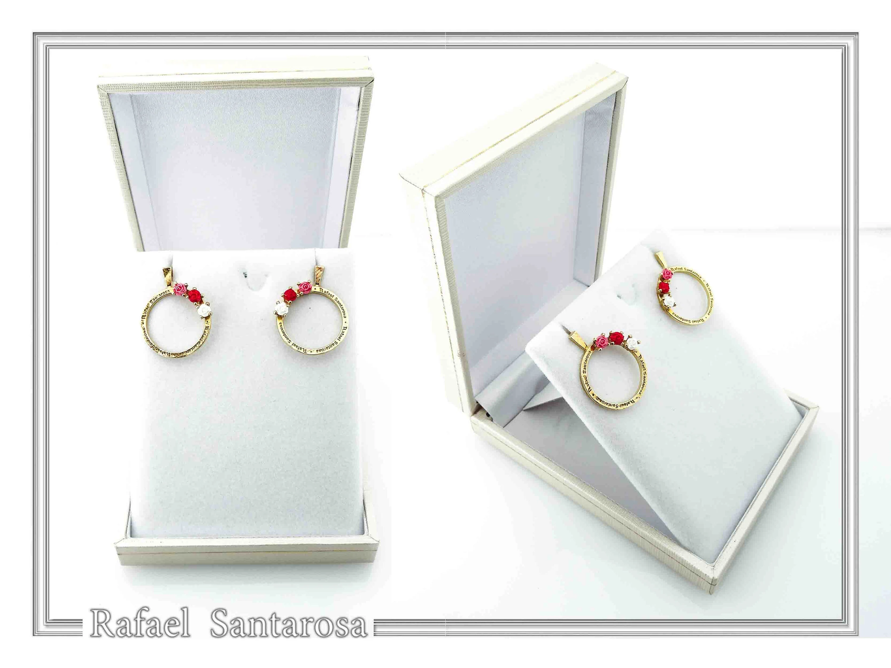 Alabaster Rose Flowers Gems Hoops Floral Earrings for Girls: Sterling Silver 18K Gold Filled — additional product image 9 from Rafael Santarosa Fine Jewelry
