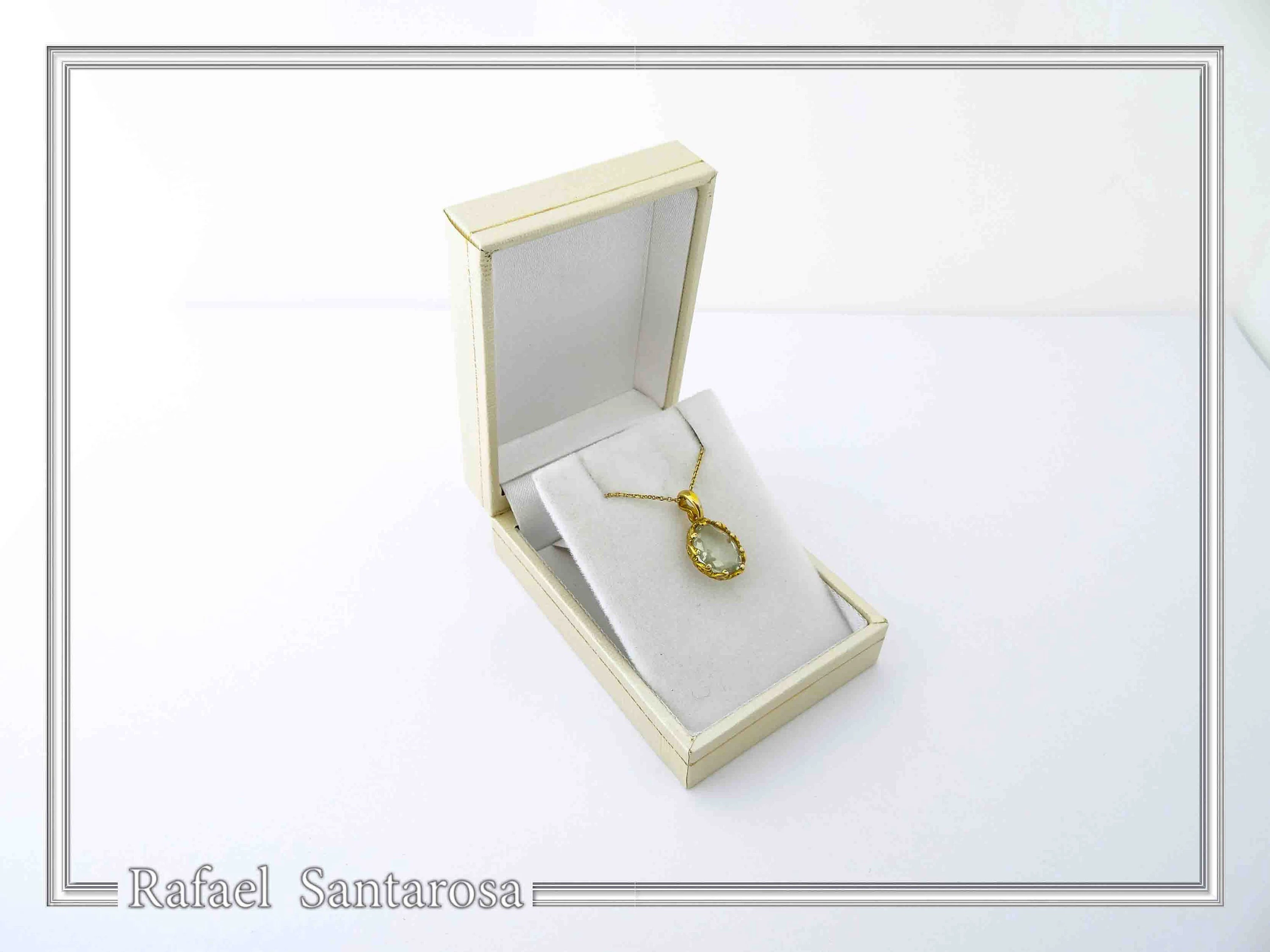 Filigree Bezel on Natural Sky Blue Topaz Pendant: Sterling Silver 18K Gold-Filled — additional product image 10 from Rafael Santarosa Fine Jewelry