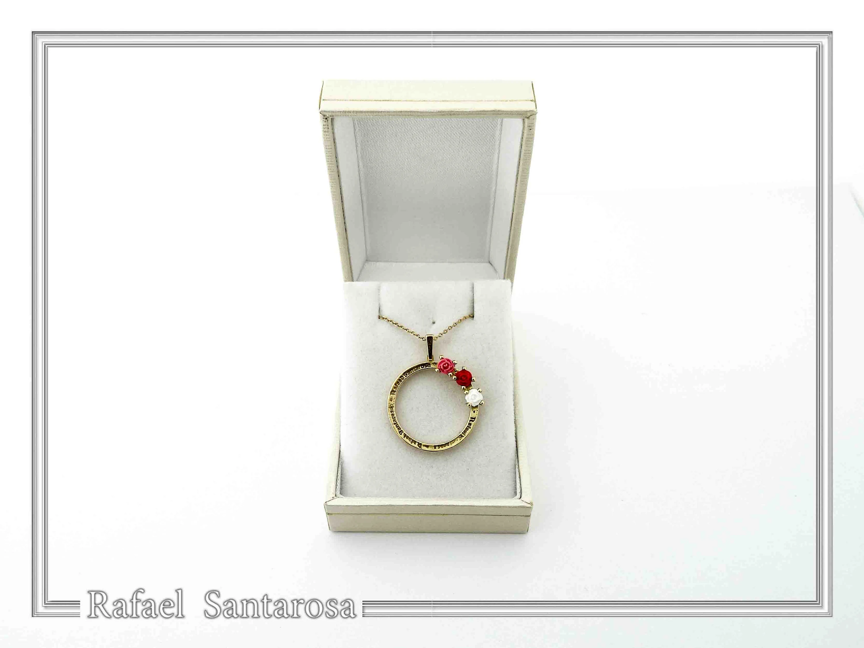 Rose Flowers Alabaster Gems Floral Charm for Girls: Sterling Silver 18K Gold Filled Necklace — additional product image 8 from Rafael Santarosa Fine Jewelry