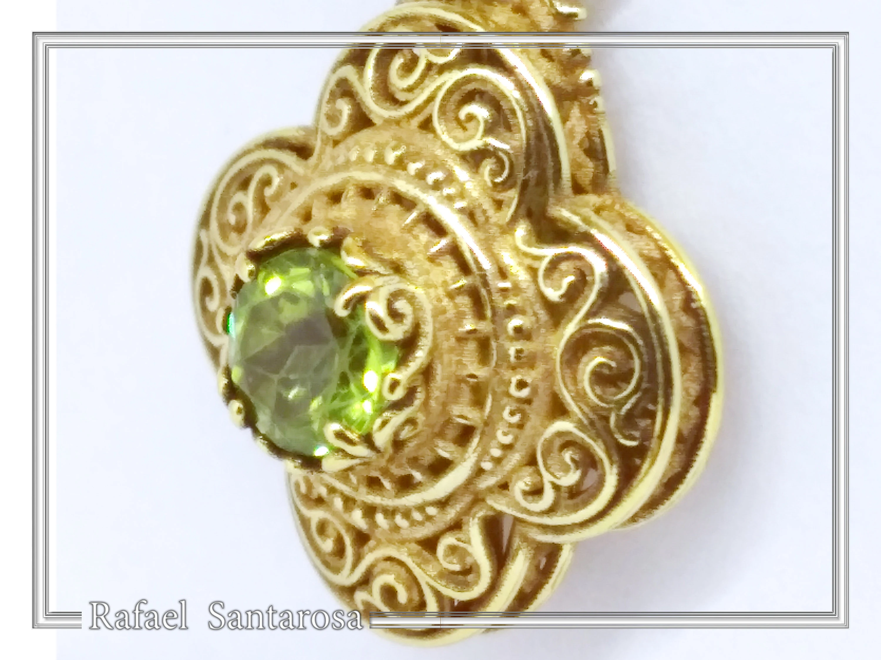 Byzantine Cross Pendant Sterling Silver 18k Gold Filled Peridot 5mm Gemstone Brilliant Cut Necklace — additional product image 8 from Rafael Santarosa Fine Jewelry