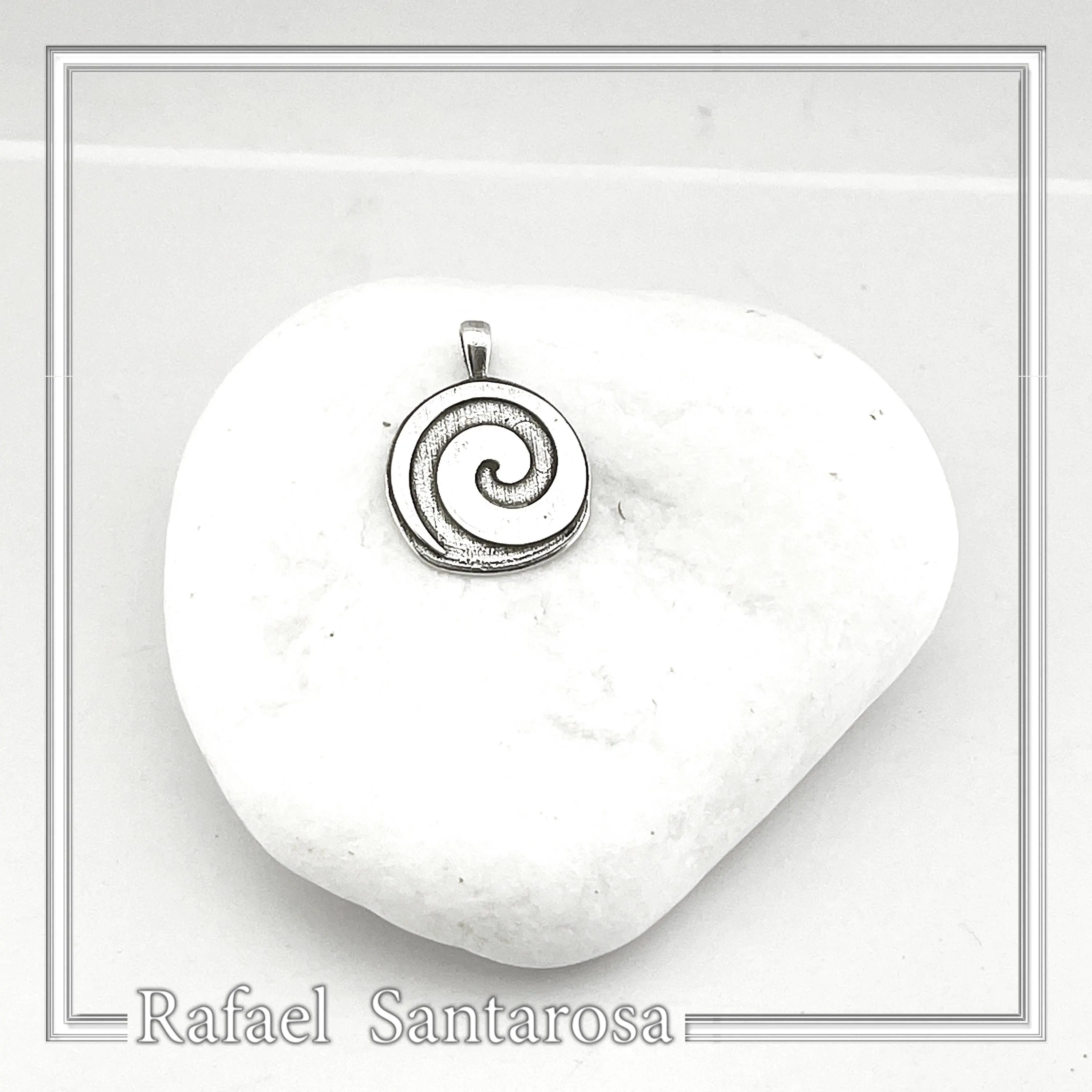 Eternity Symbol Handmade Pendant Oxidized Sterling Silver Spiral Necklace: Greek Museum — additional product image 3 from Rafael Santarosa Fine Jewelry