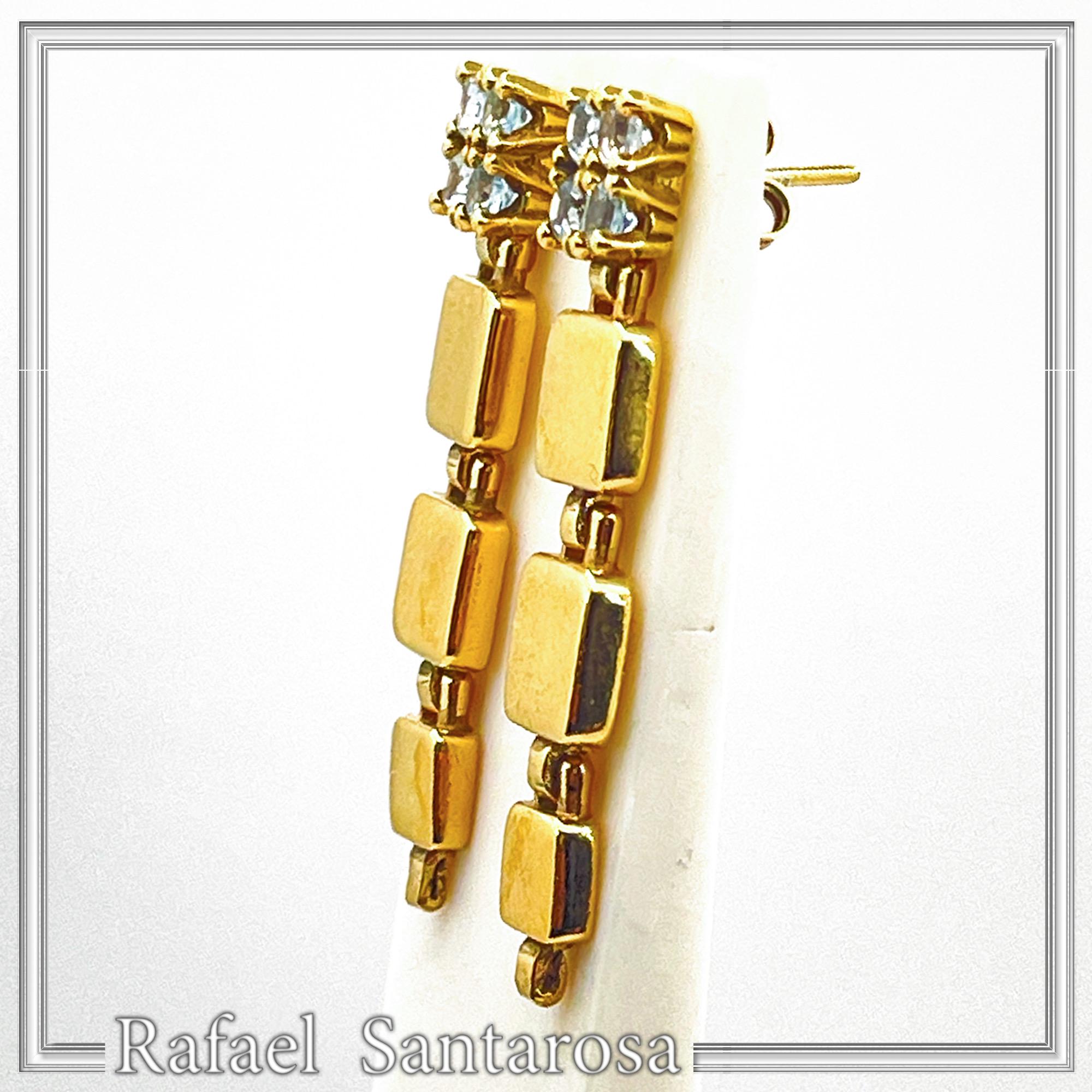 Natural Sky Blue Topaz Dangle Earrings Sterling Silver 18k Gold Filled — additional product image 4 from Rafael Santarosa Fine Jewelry