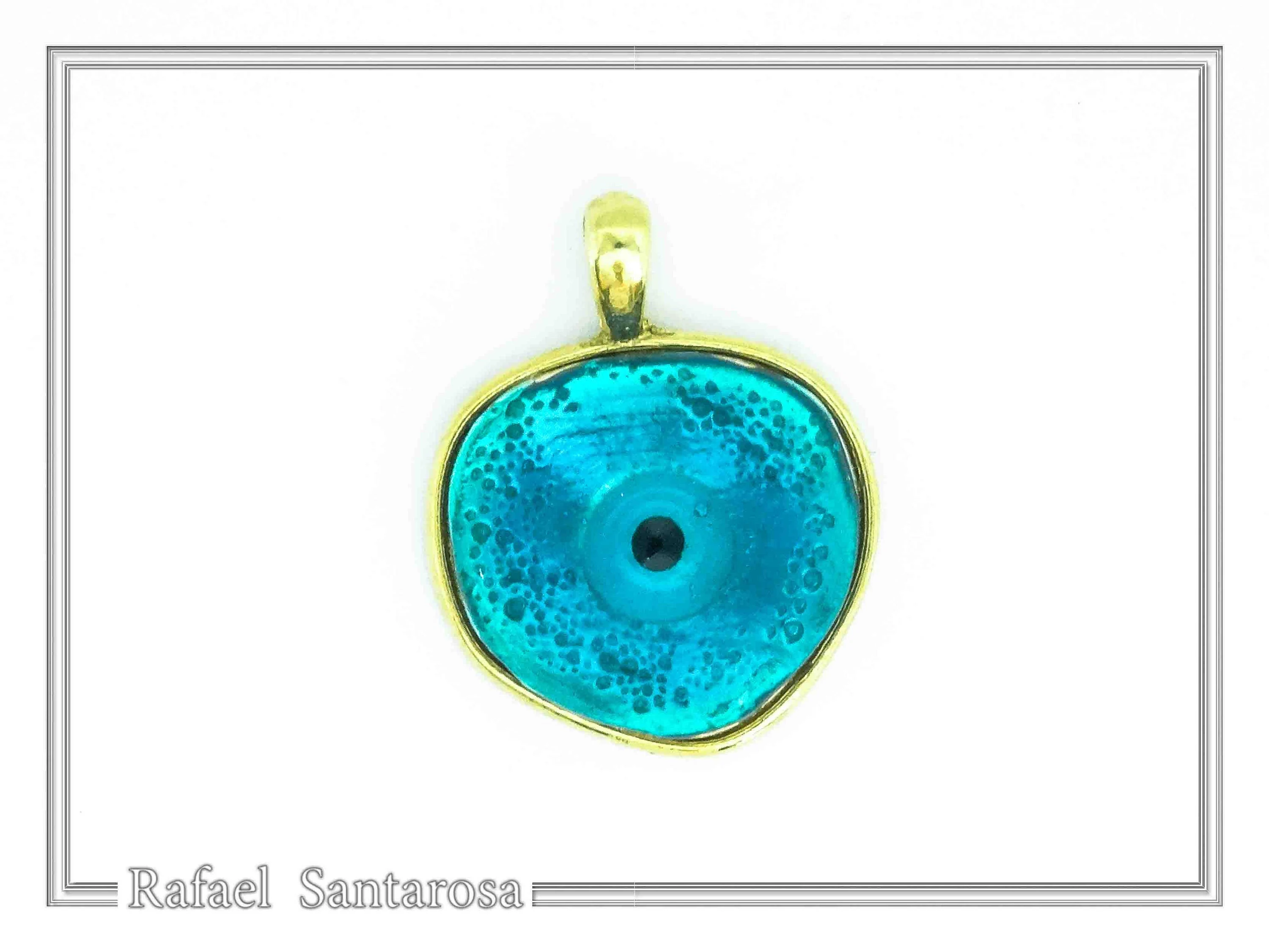 Evil Eye Talisman Against Evil Necklace: Sky Blue Enamel, 18K Gold-Filled Sterling Silver — additional product image 5 from Rafael Santarosa Fine Jewelry