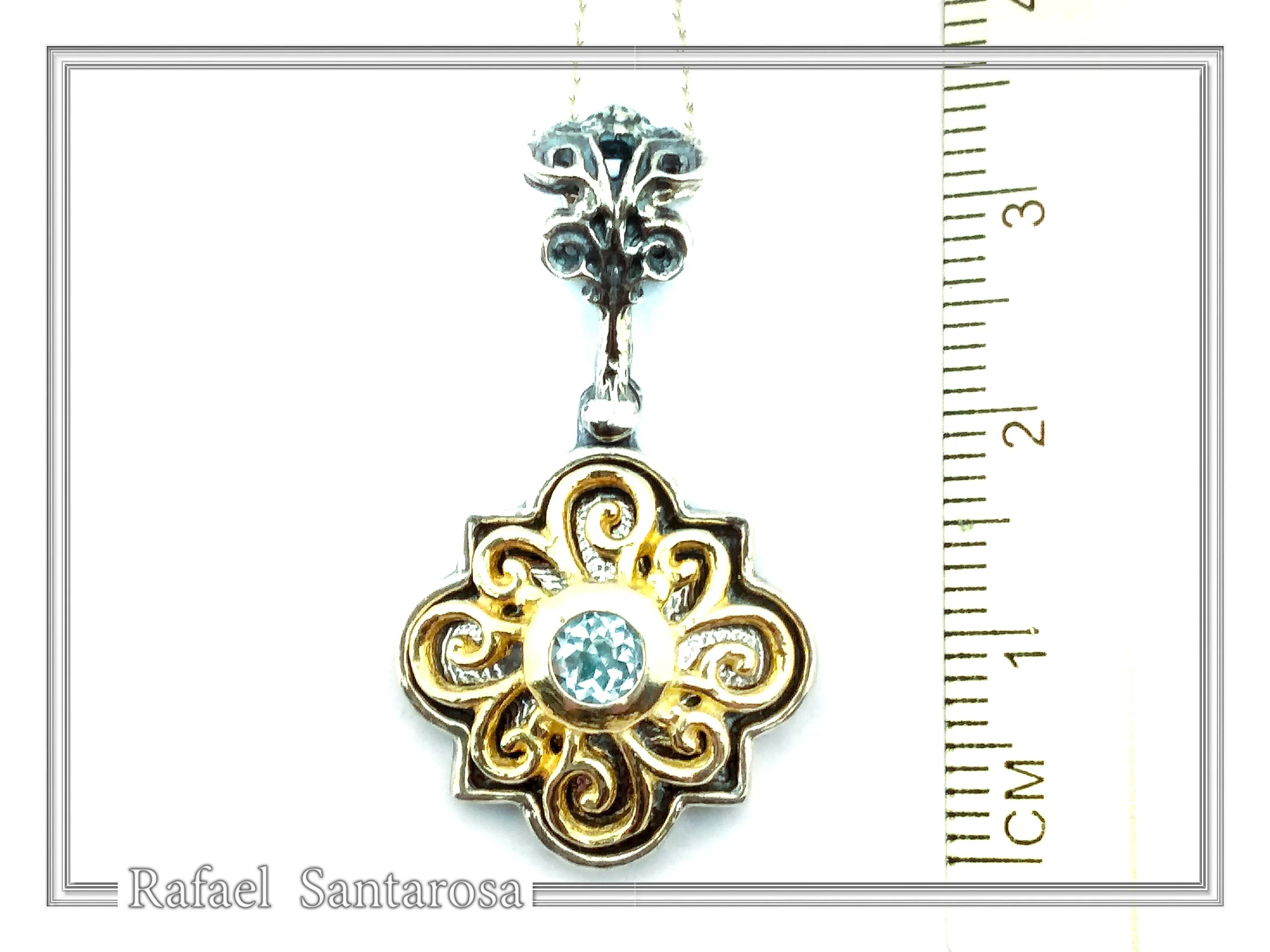 Genuine Peridot, Amethyst, Topaz, Pearl or Garnet Byzantine Necklace: Oxidized and Gold Filed Silver — additional product image 5 from Rafael Santarosa Fine Jewelry