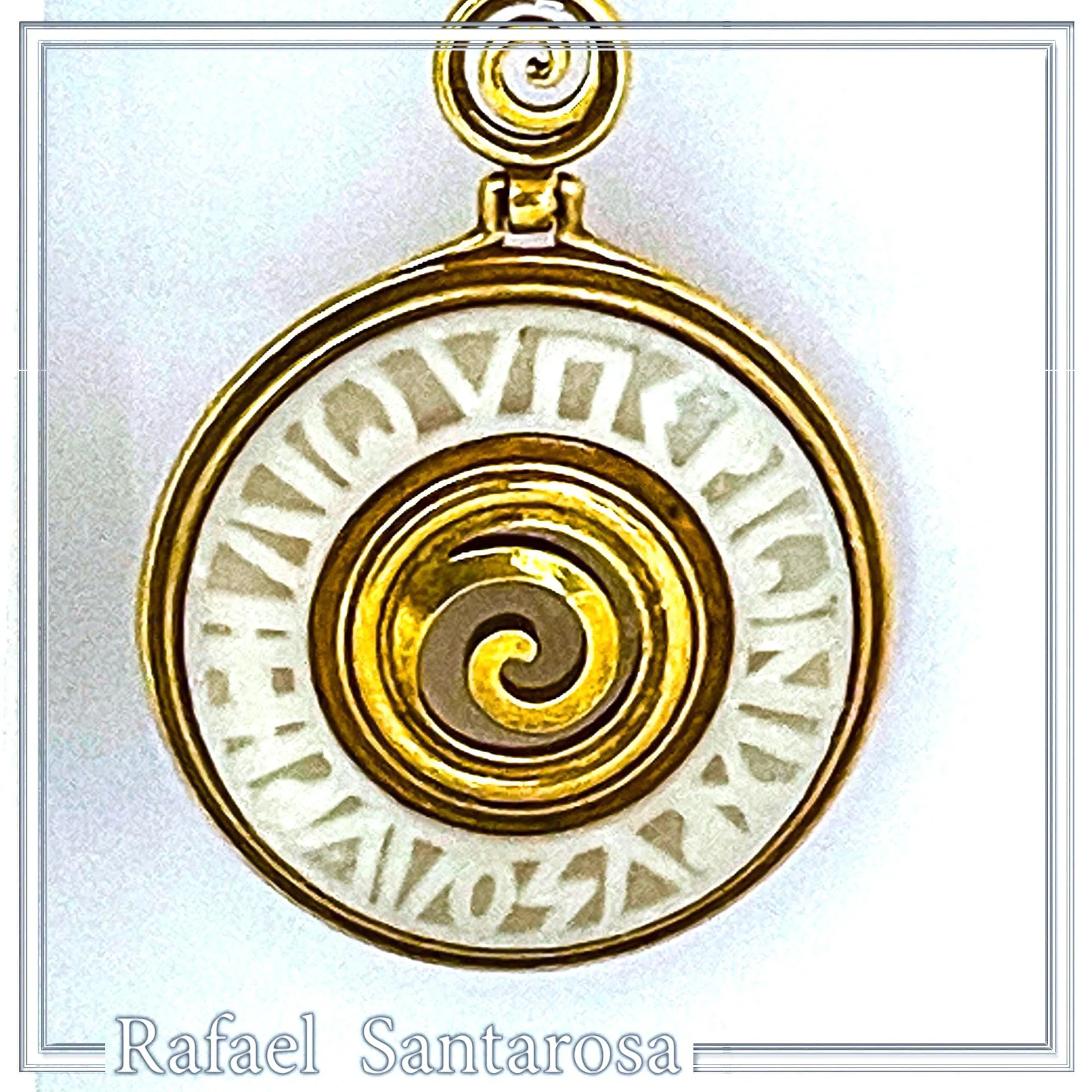 Ancient Greek Prayer to Sun Engraved Marble Spiral Earrings: 18k Gold Filled Sterling Silver — additional product image 8 from Rafael Santarosa Fine Jewelry