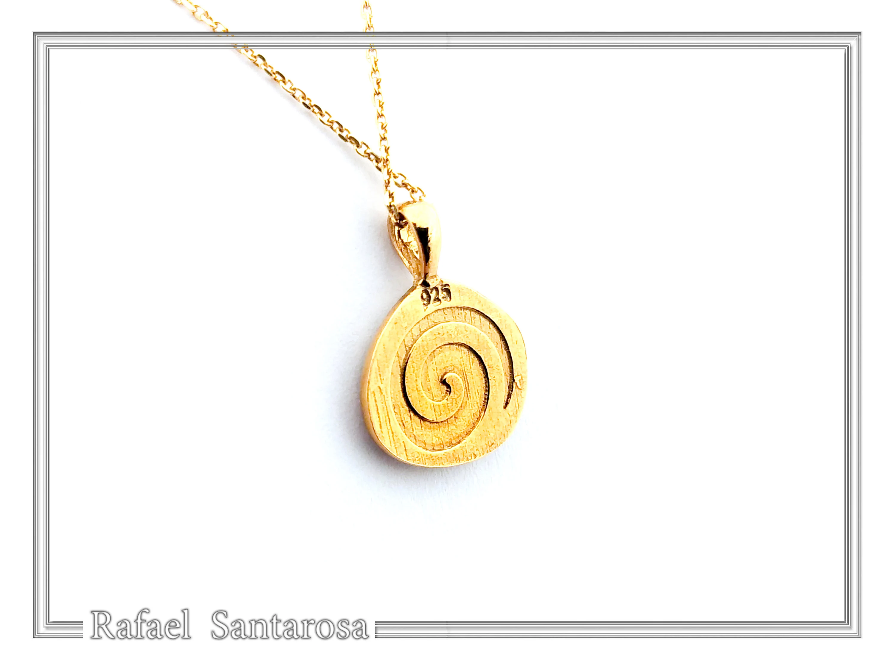 Spiral of Eternity Necklace: Milkyway Symbol Oxidized & 18K Gold Filled Sterling Silver Pendant — additional product image 9 from Rafael Santarosa Fine Jewelry