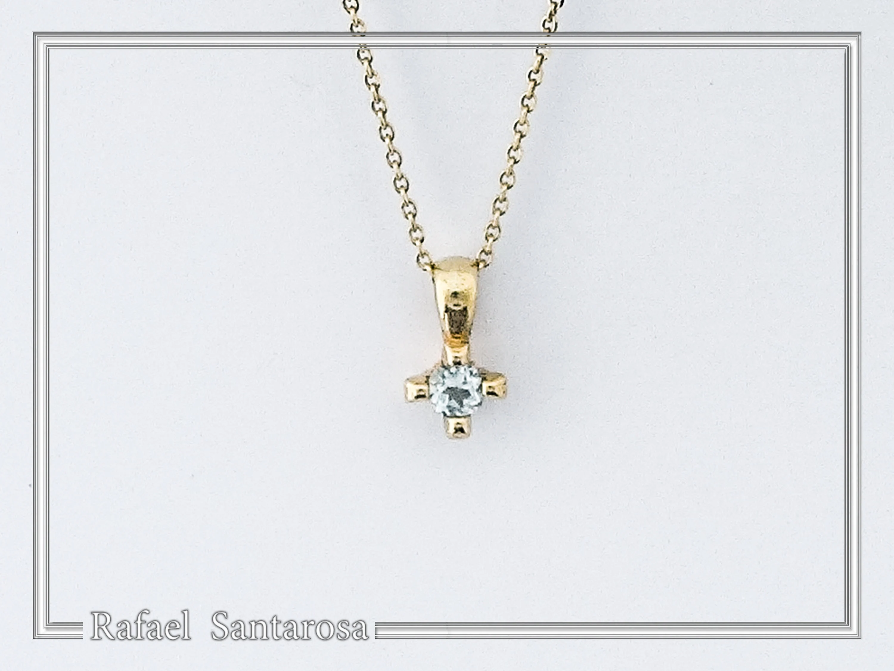 Sterling Silver Gold-Filled Natural Gemstone Pendant Necklace: Amethyst, Garnet, Topaz — additional product image 4 from Rafael Santarosa Fine Jewelry
