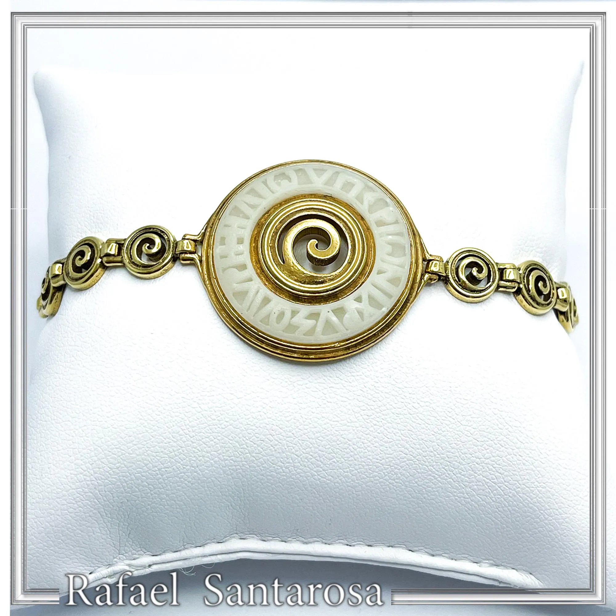 Ancient Greek Prayer to Sun Sculptured on Marble: 18K Gold Filled Silver Spiral Bracelet — additional product image 9 from Rafael Santarosa Fine Jewelry