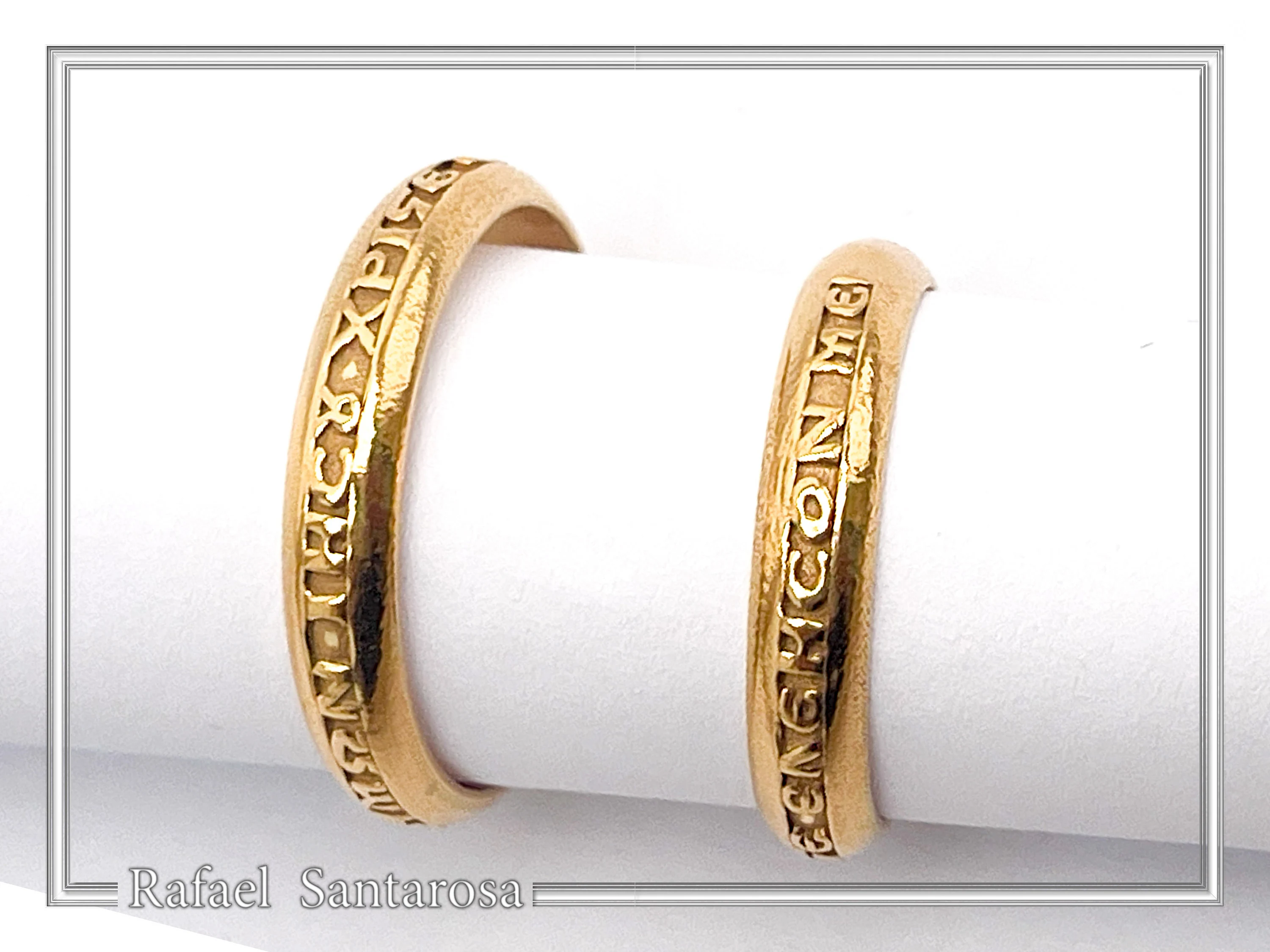 18k Solid Gold Jesus Have Mercy on Me Prayer Ring: Handcrafted Christian Wedding Band — additional product image 5 from Rafael Santarosa Fine Jewelry