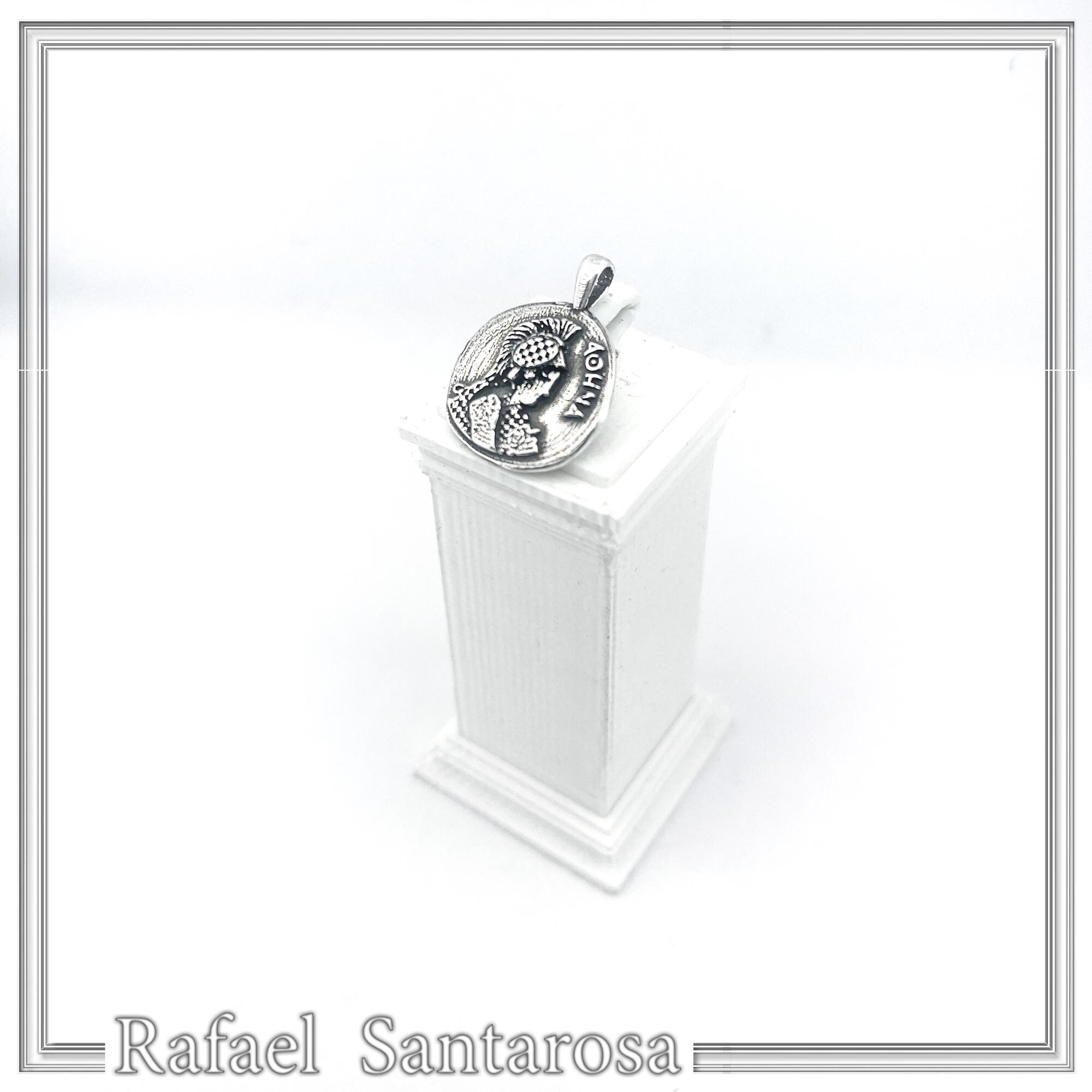 Athena Goddess Victorious Coin Pendant: Greek Museum Replica Oxidized Sterling Silver — additional product image 5 from Rafael Santarosa Fine Jewelry